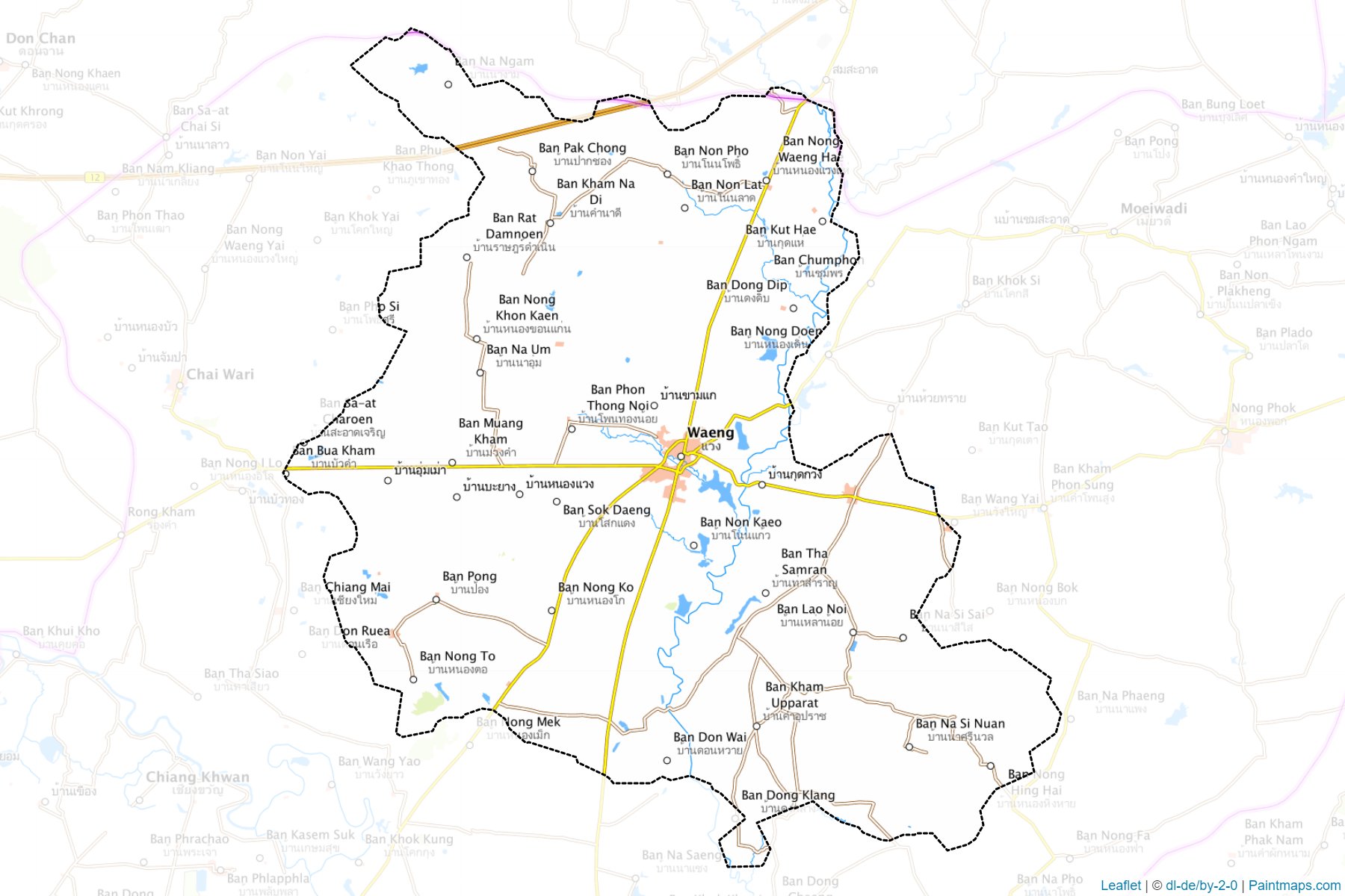 Muestras de recorte de mapas Phon Thong (Roi Et)-1