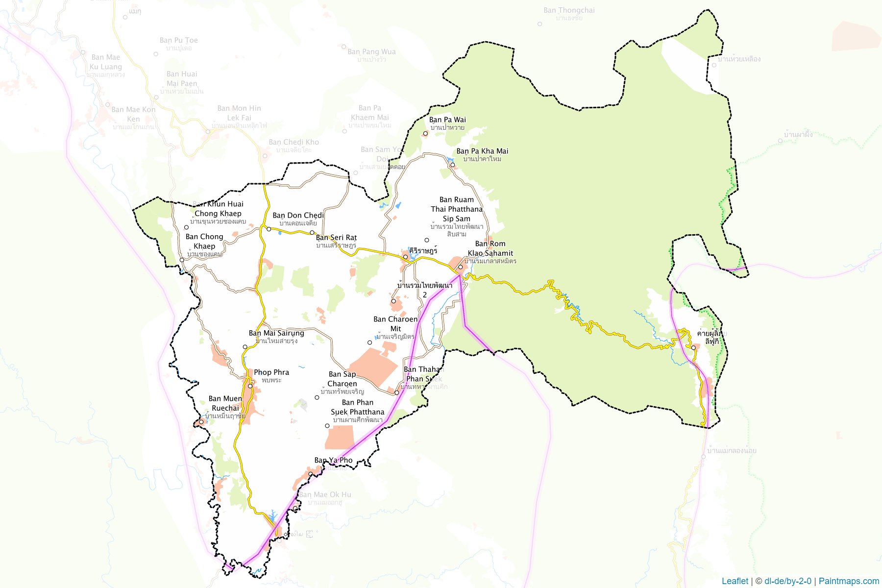 Muestras de recorte de mapas Phop Phra (Tak)-1