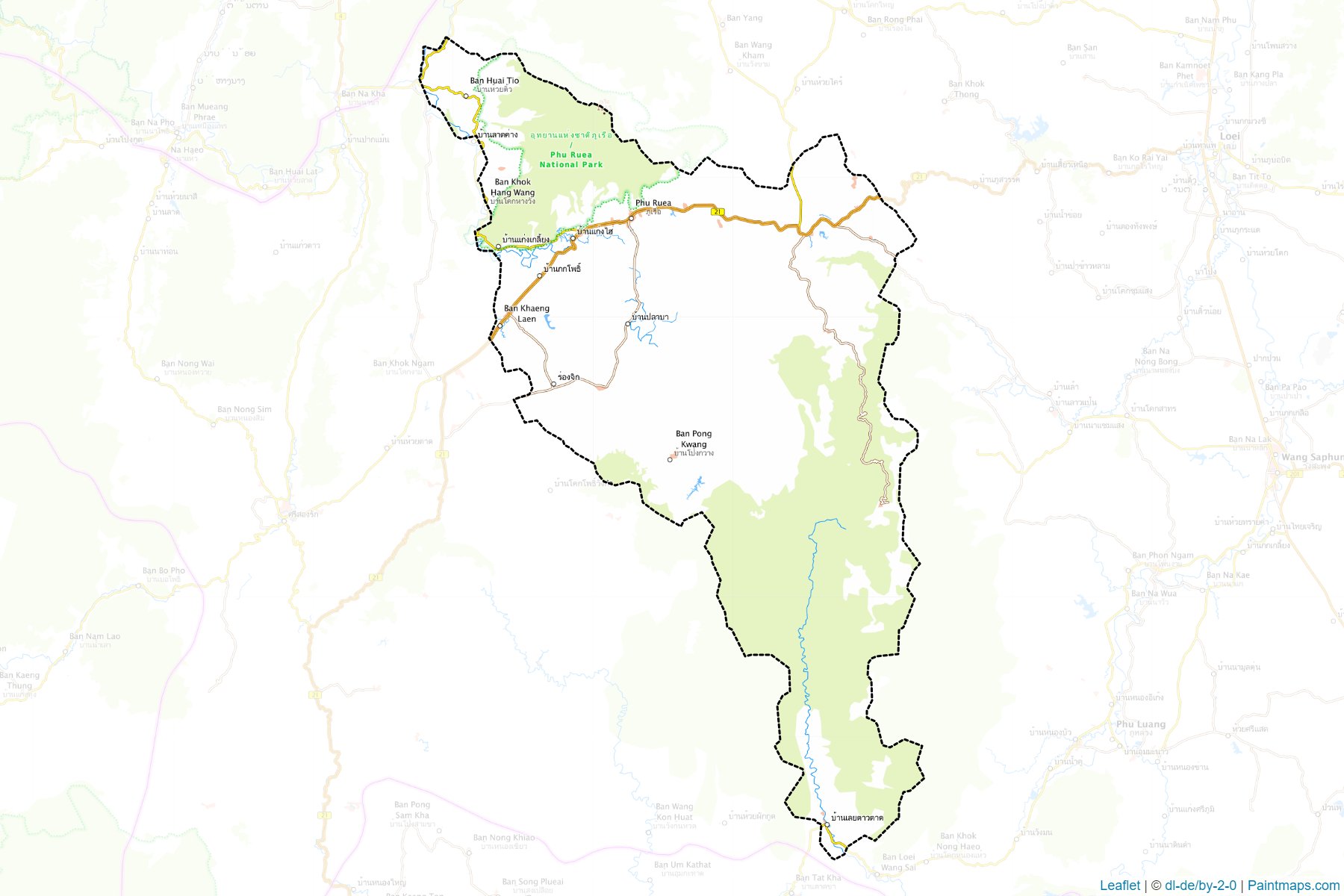 Muestras de recorte de mapas Phu Rua (Loei)-1