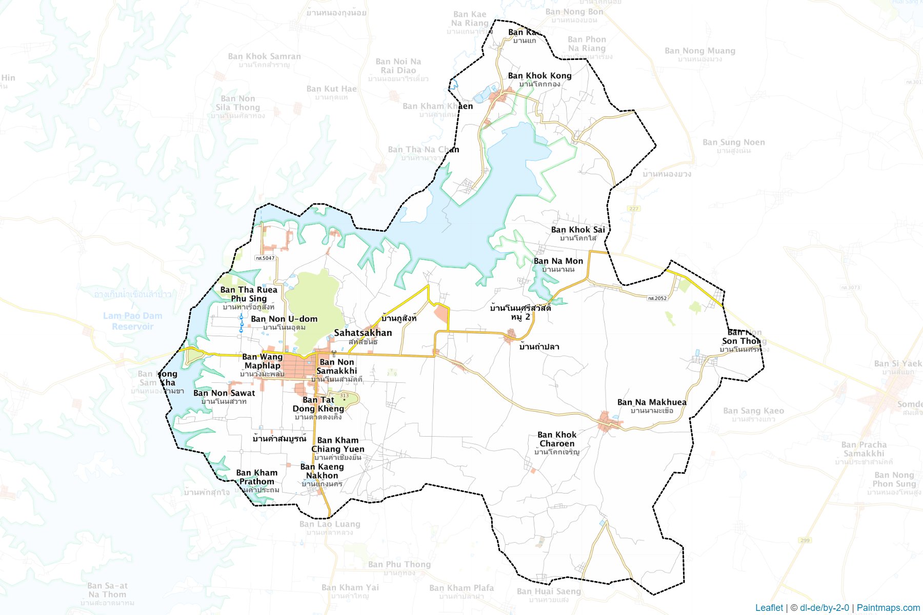 Muestras de recorte de mapas Sahatsakhan (Kalasin)-1