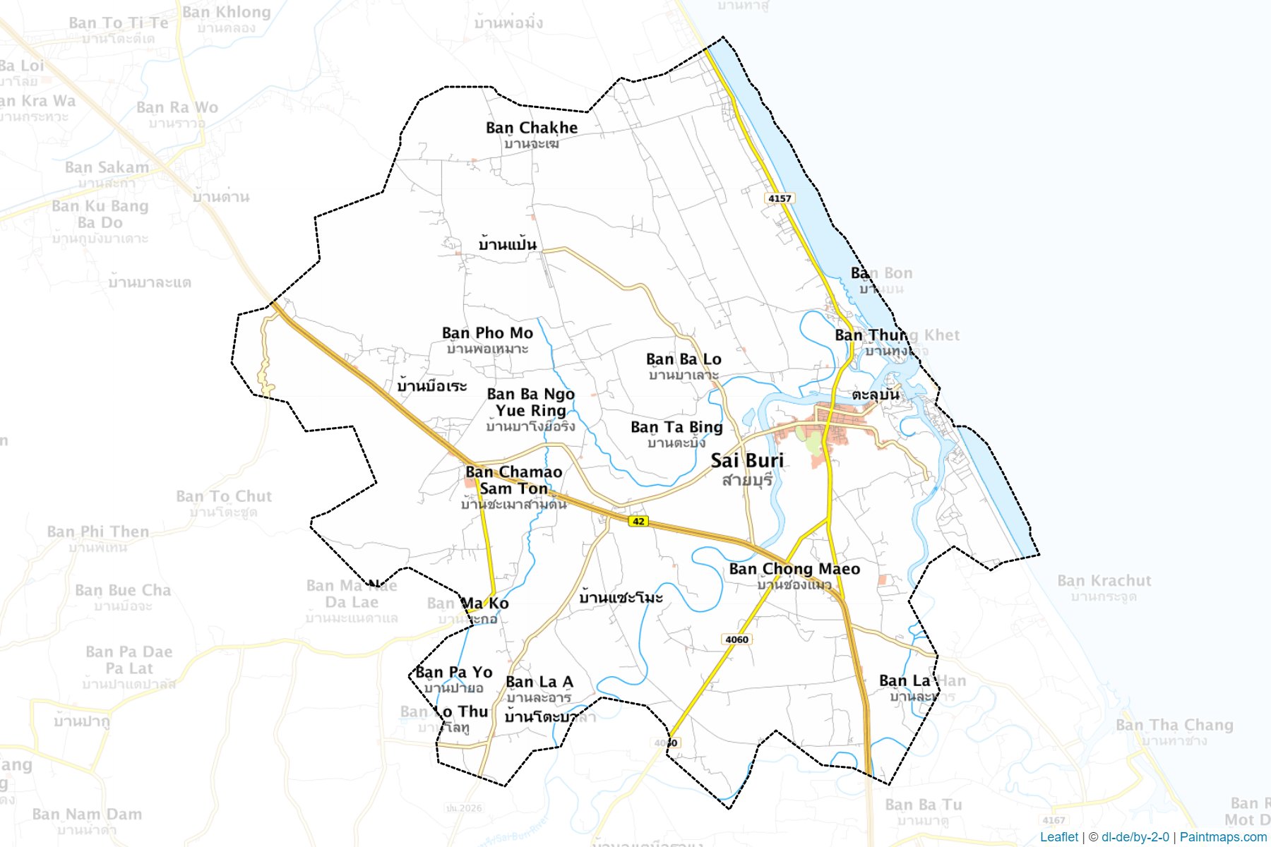 Muestras de recorte de mapas Sai Buri (Pattani)-1