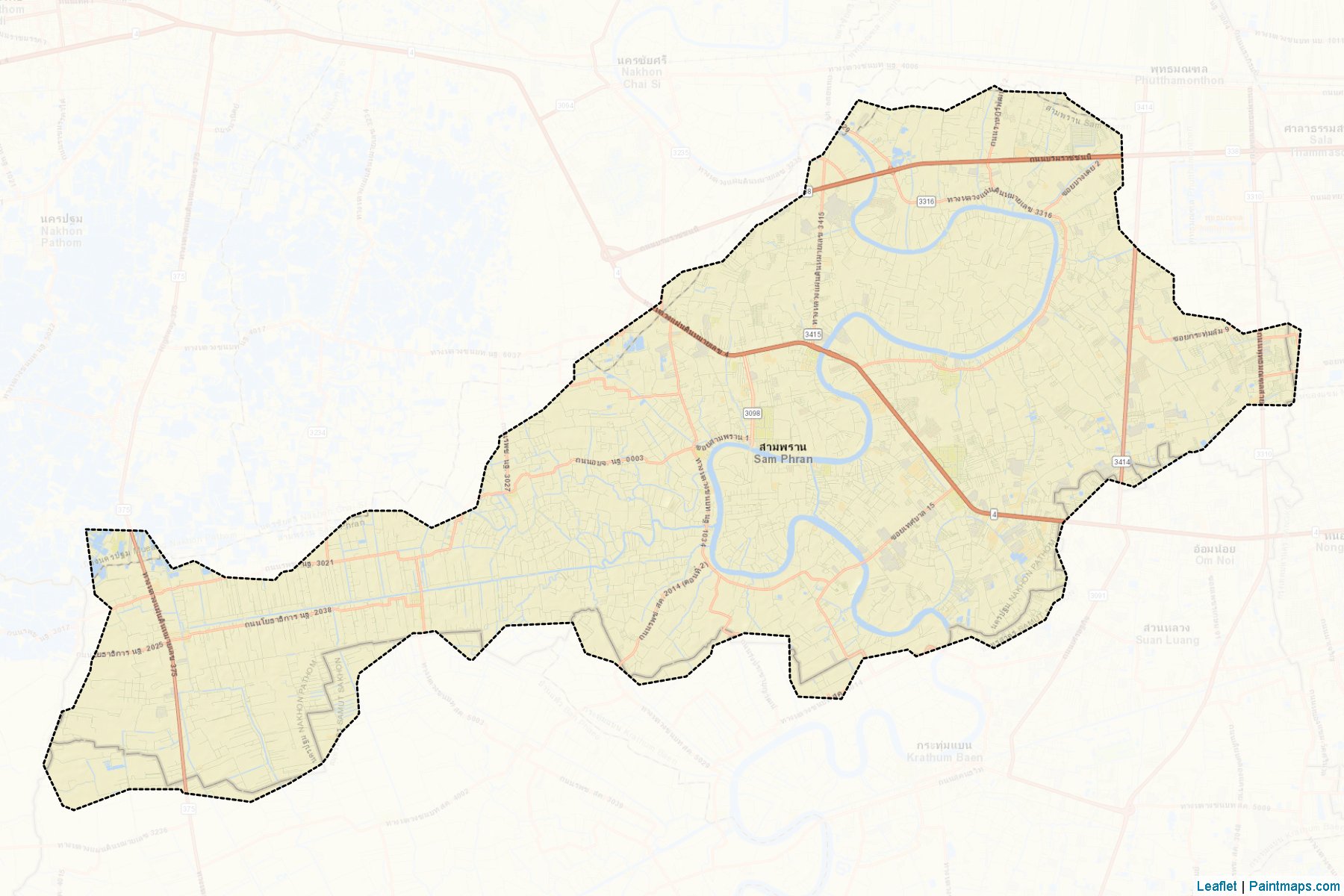 Muestras de recorte de mapas Sam Phran (Nakhon Pathom)-2