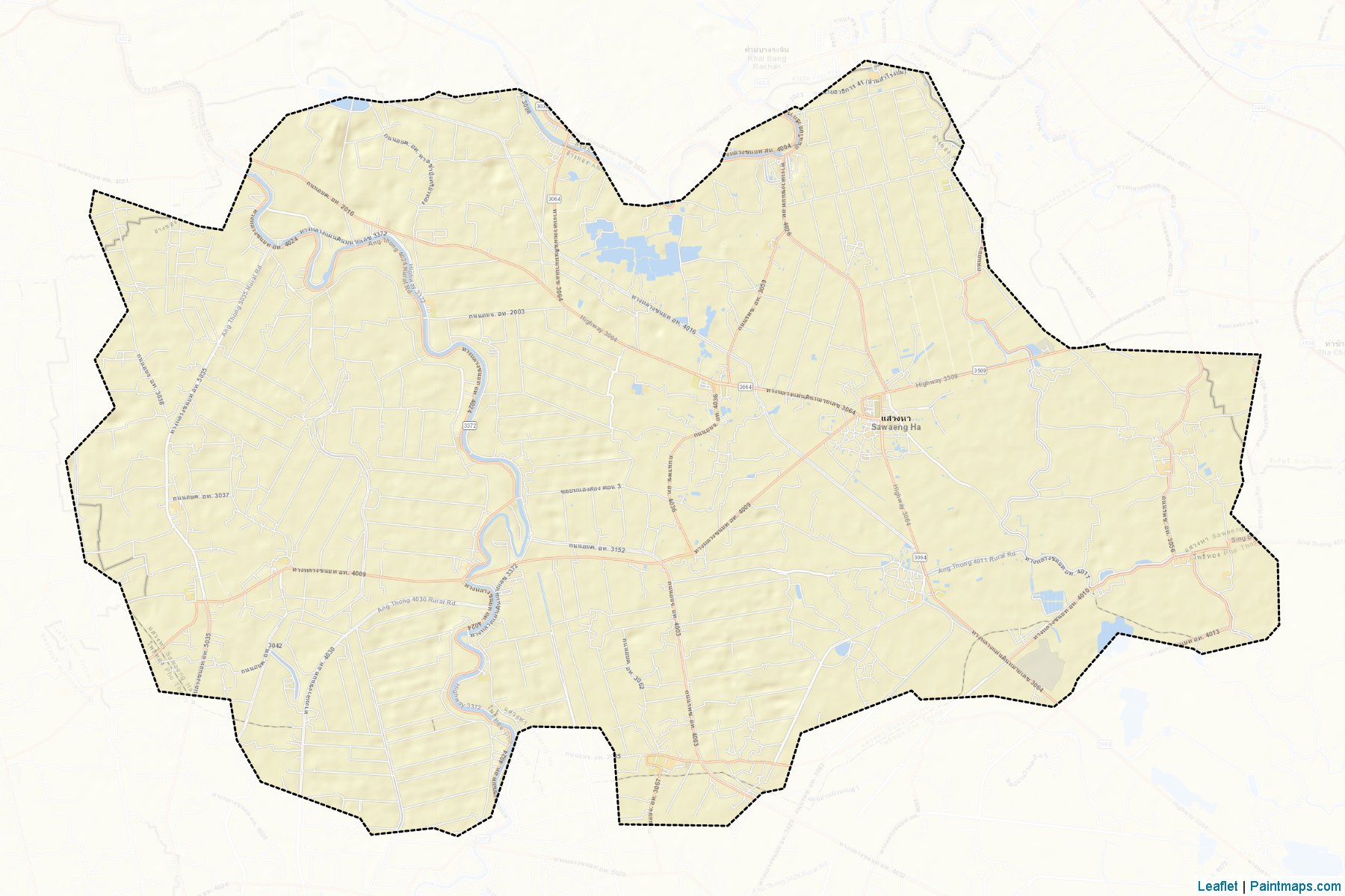 Muestras de recorte de mapas Sawaengha (Ang Thong)-2