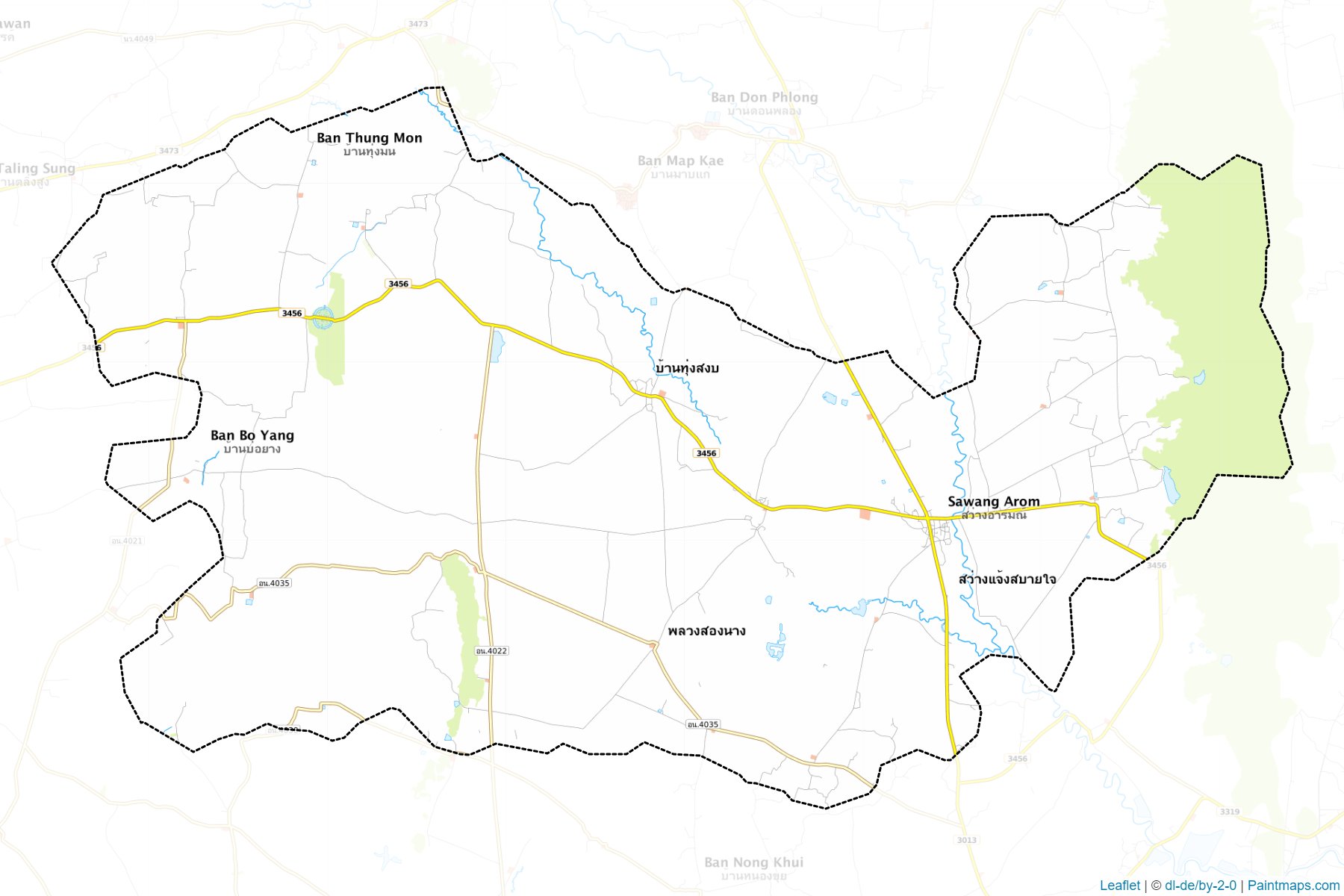 Muestras de recorte de mapas Sawang Arom (Uthai Thani)-1