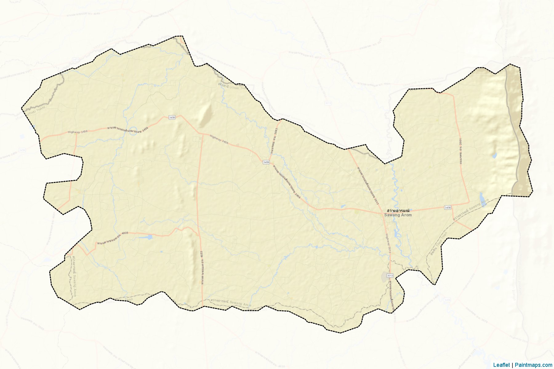 Muestras de recorte de mapas Sawang Arom (Uthai Thani)-2