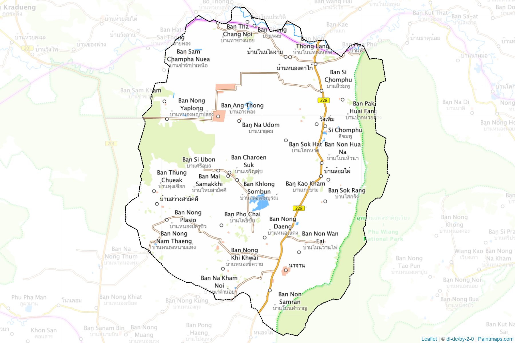 Muestras de recorte de mapas Si Chomphu (Khon Kaen)-1