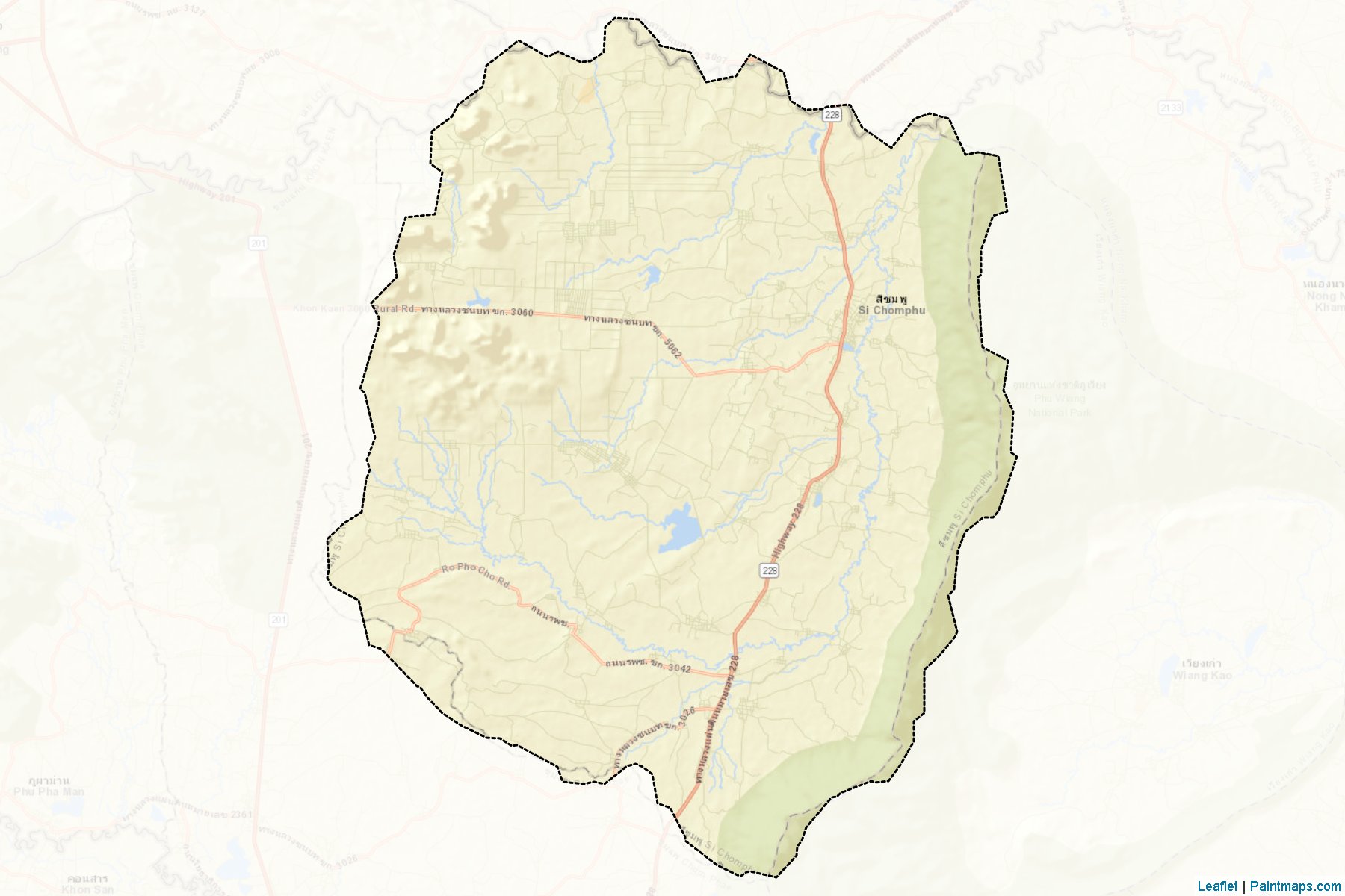 Muestras de recorte de mapas Si Chomphu (Khon Kaen)-2