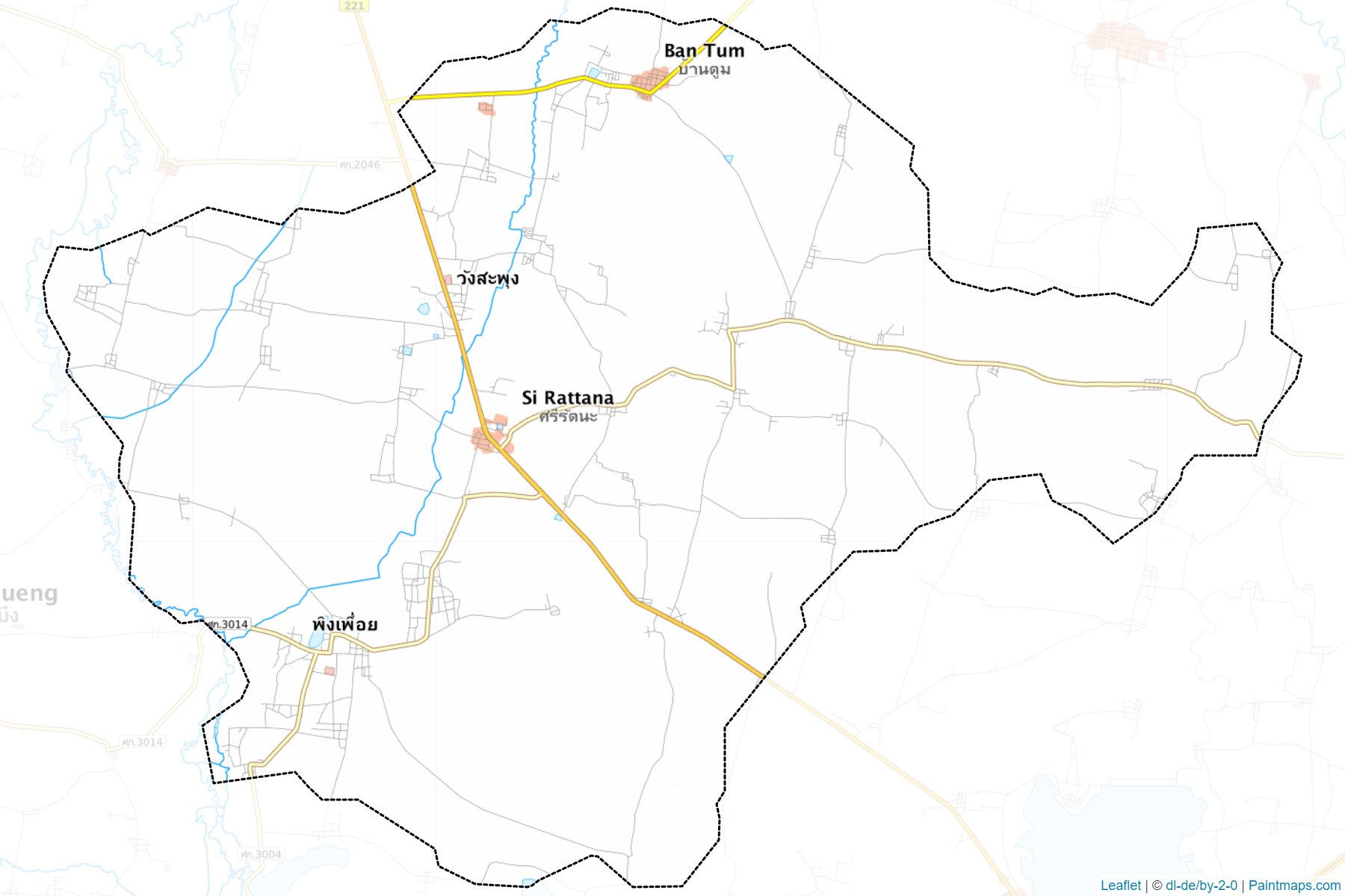 Muestras de recorte de mapas Si Rattana (Sisaket)-1