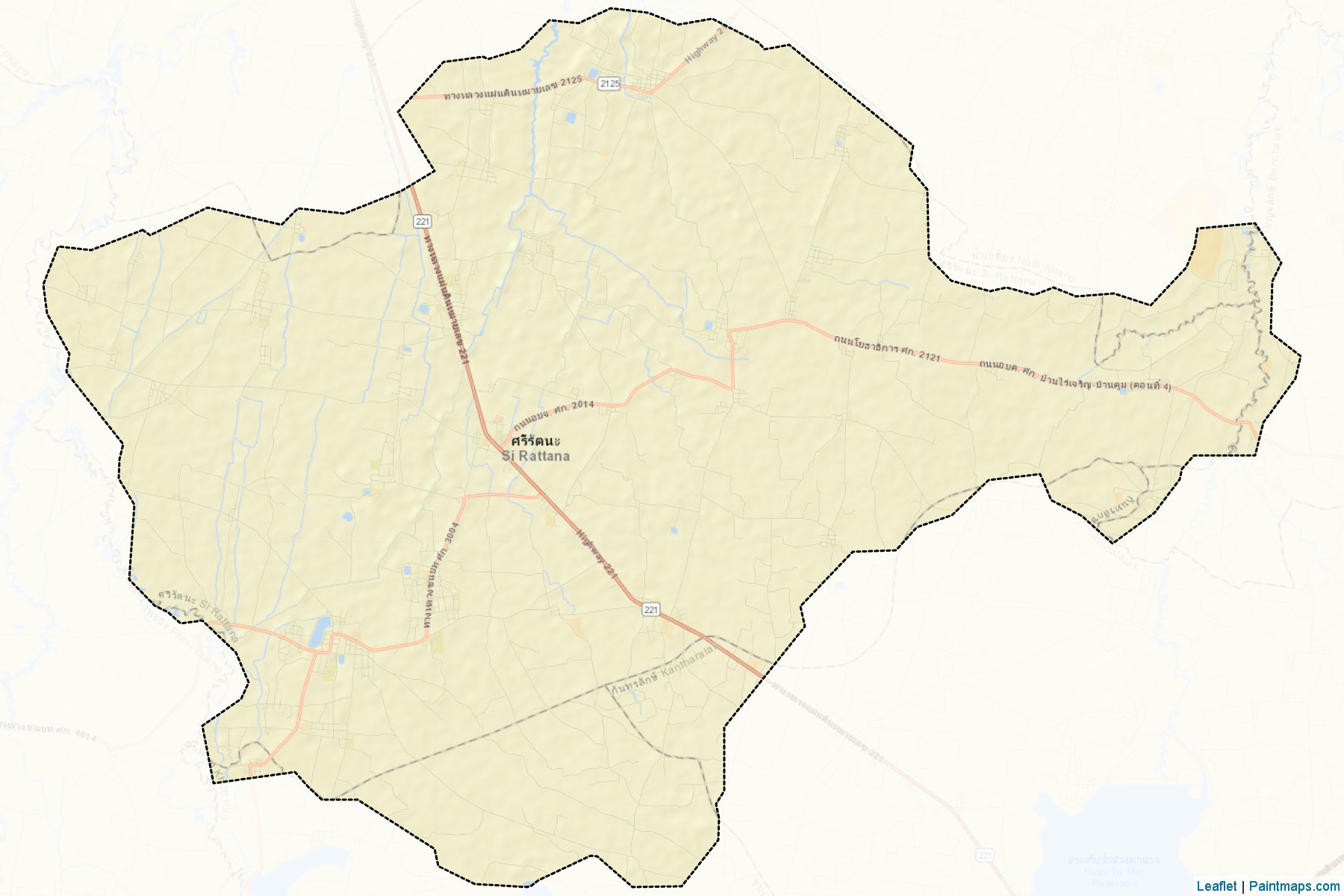 Muestras de recorte de mapas Si Rattana (Sisaket)-2