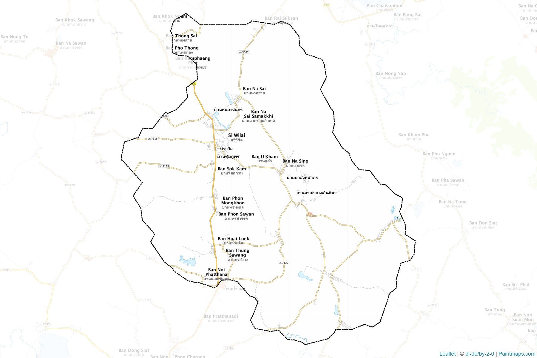 Muestras de recorte de mapas Si Wichai (Bueng Kan)-1