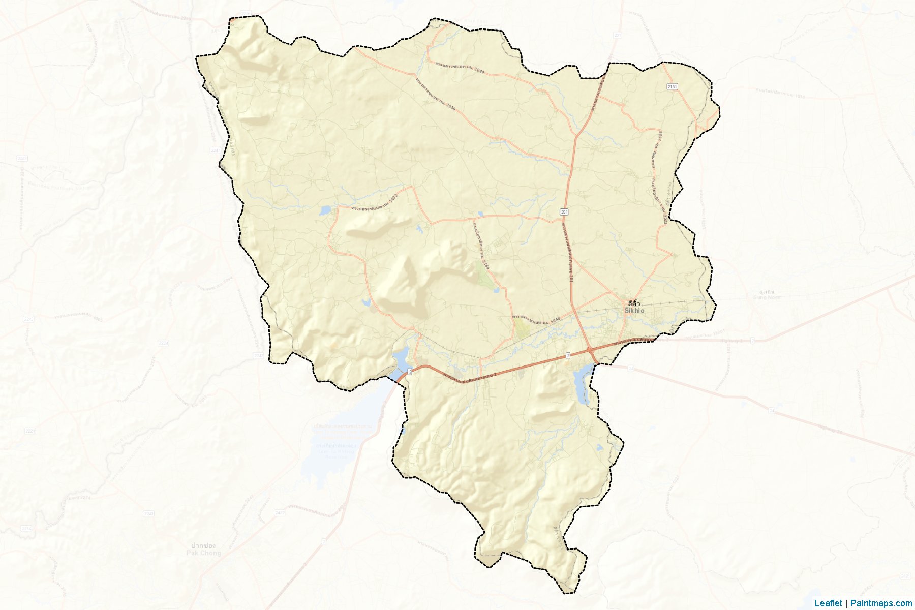 Muestras de recorte de mapas Sikhiu (Nakhon Ratchasima)-2