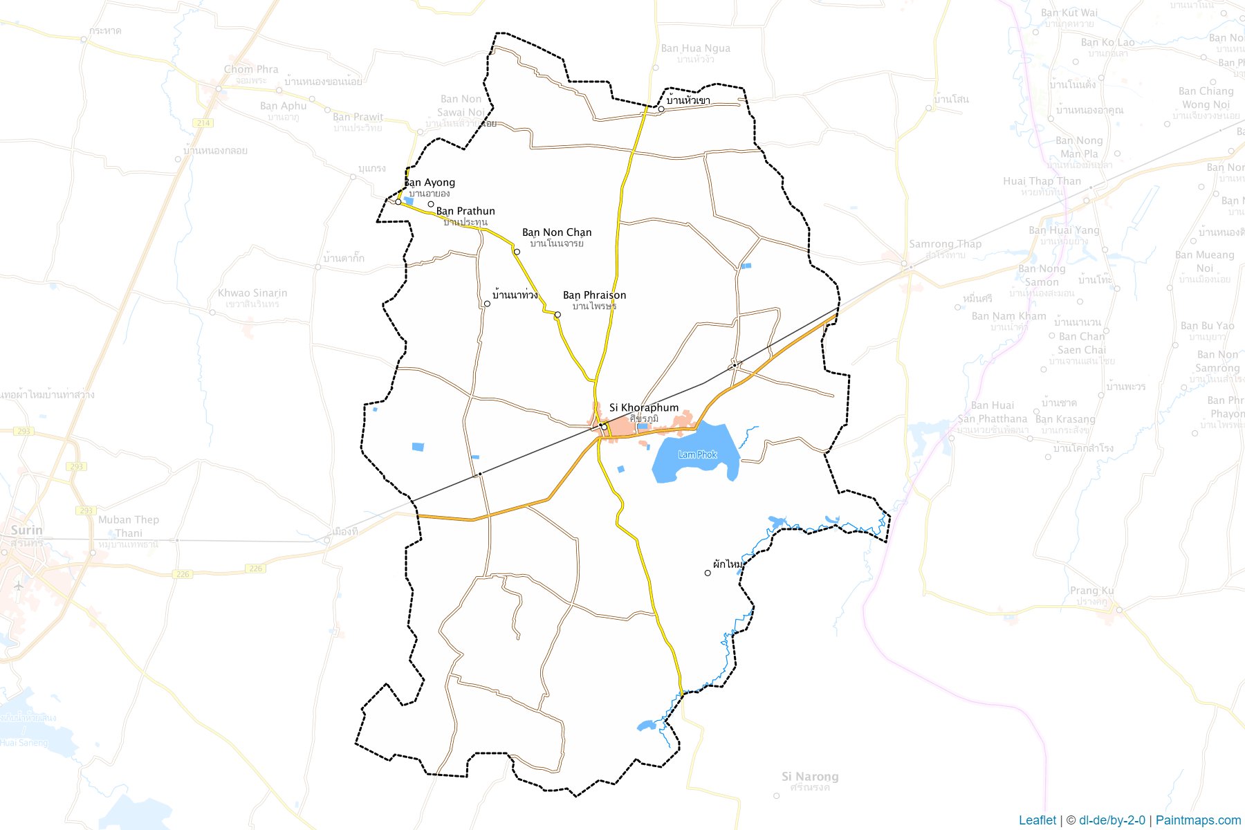 Muestras de recorte de mapas Sikhoraphum (Surin)-1