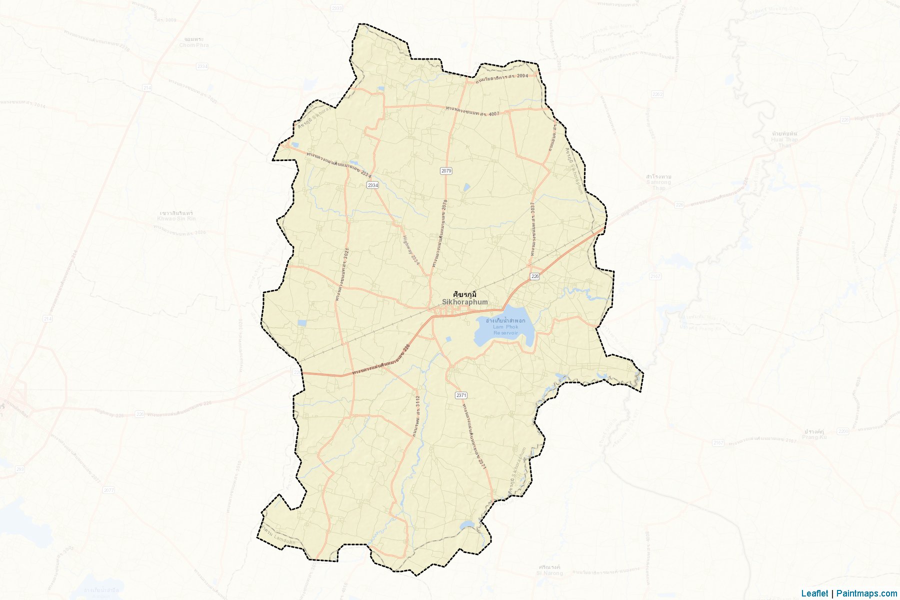 Muestras de recorte de mapas Sikhoraphum (Surin)-2