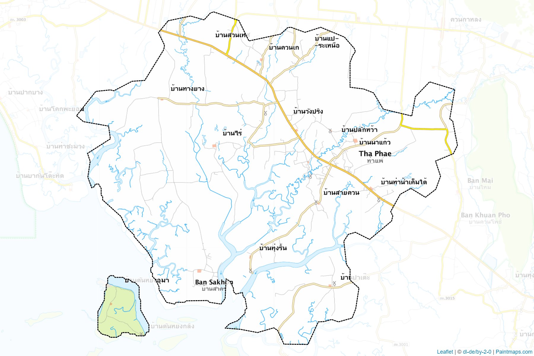 Muestras de recorte de mapas Tha Phae (Satun)-1