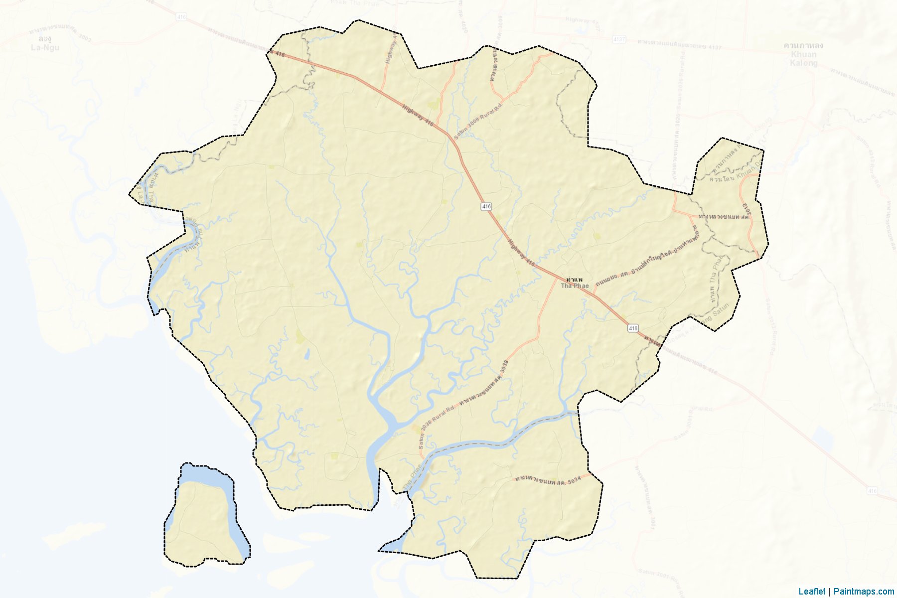 Muestras de recorte de mapas Tha Phae (Satun)-2