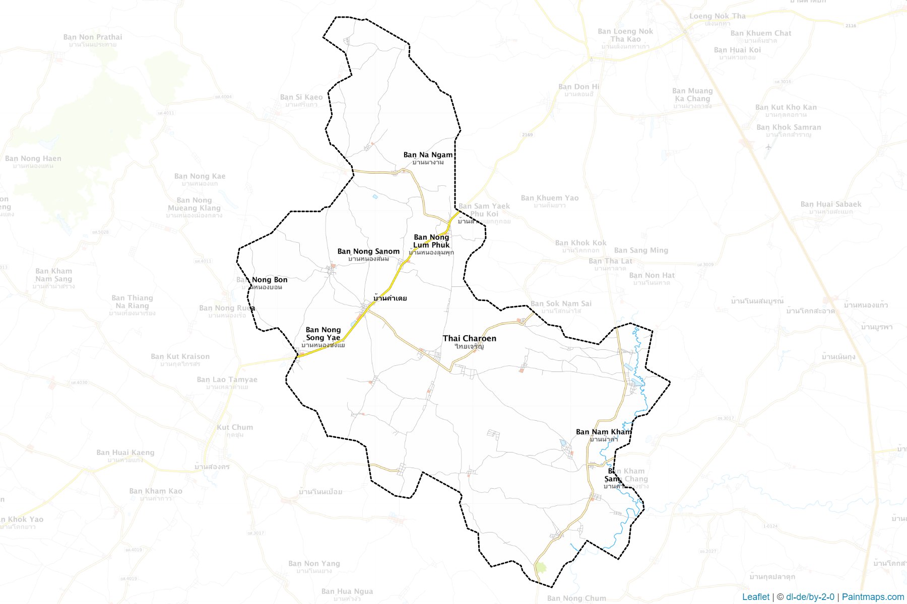 Muestras de recorte de mapas Thai Charoen (Yasothon)-1