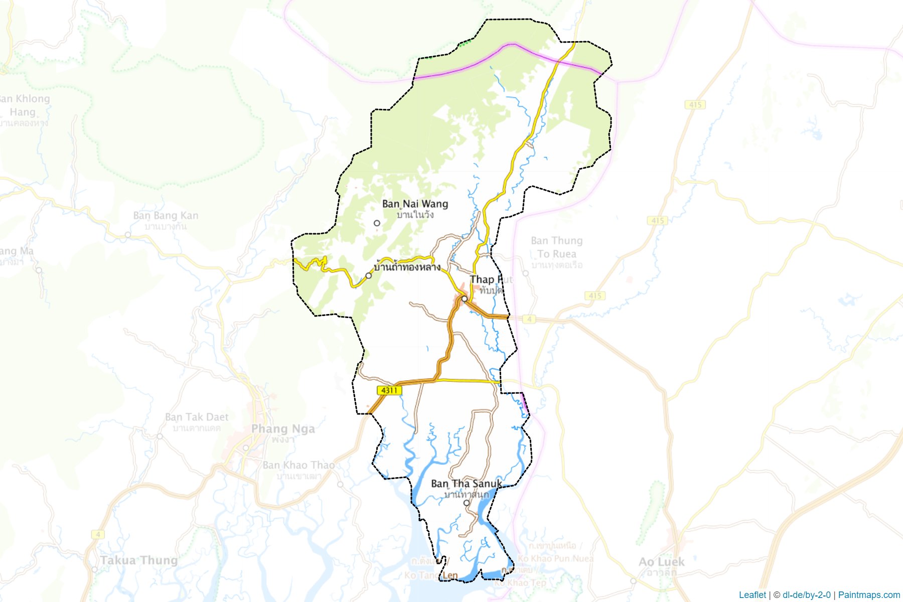 Muestras de recorte de mapas Thap Put (Phang Nga)-1