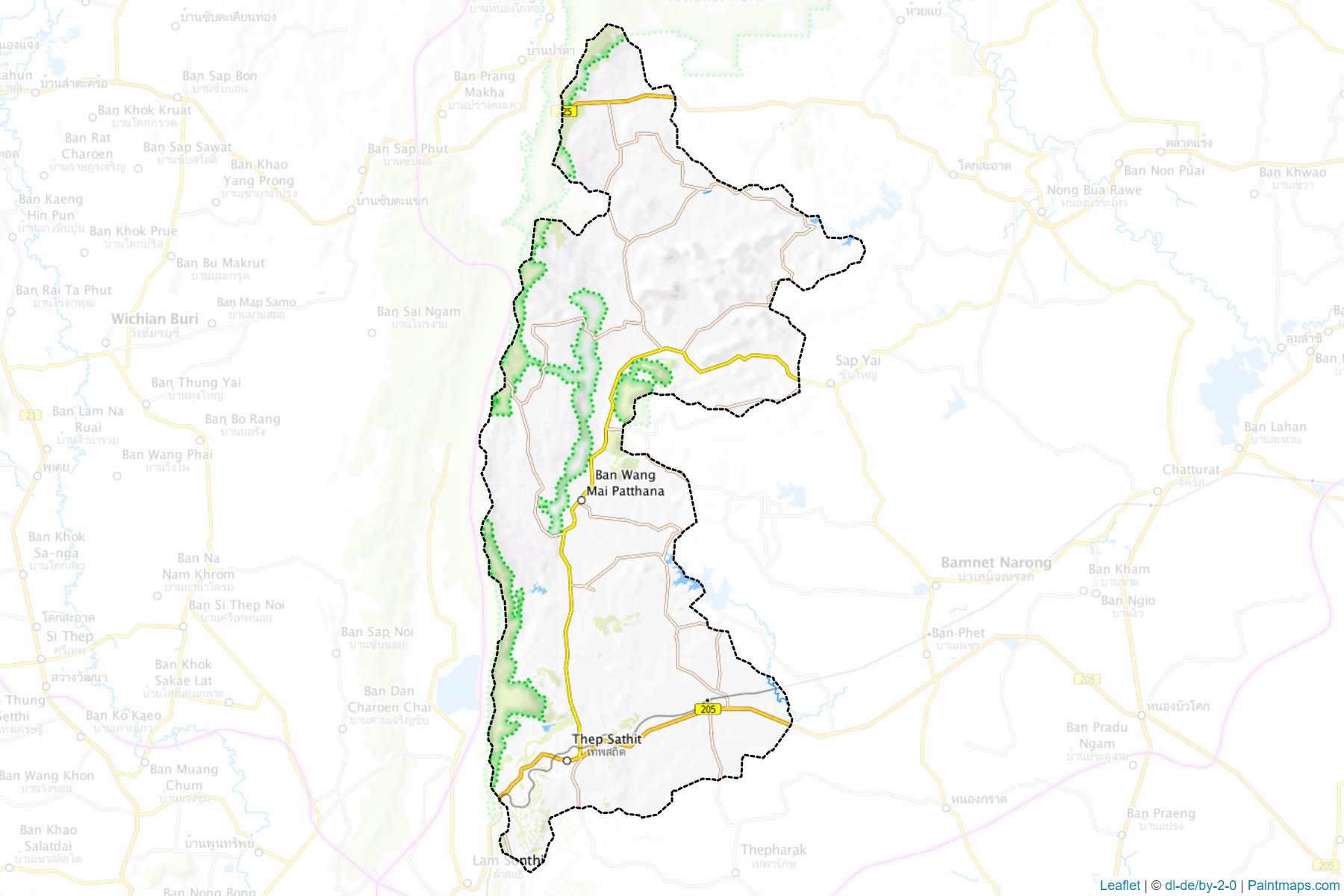 Muestras de recorte de mapas Thep Sathit (Chaiyaphum)-1