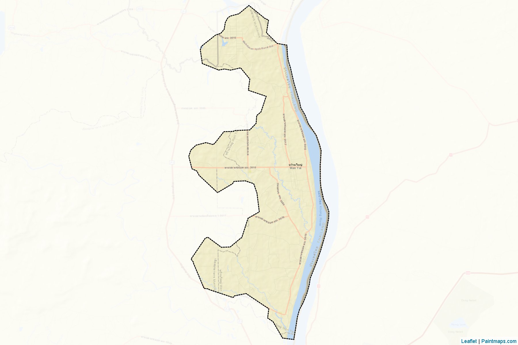 Muestras de recorte de mapas Wan Yai (Mukdahan)-2