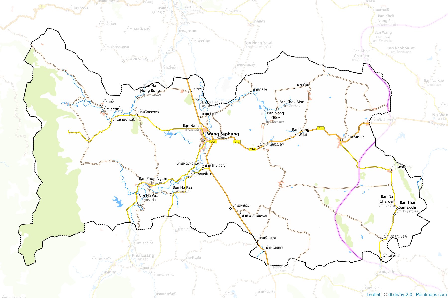 Muestras de recorte de mapas Wang Saphung (Loei)-1