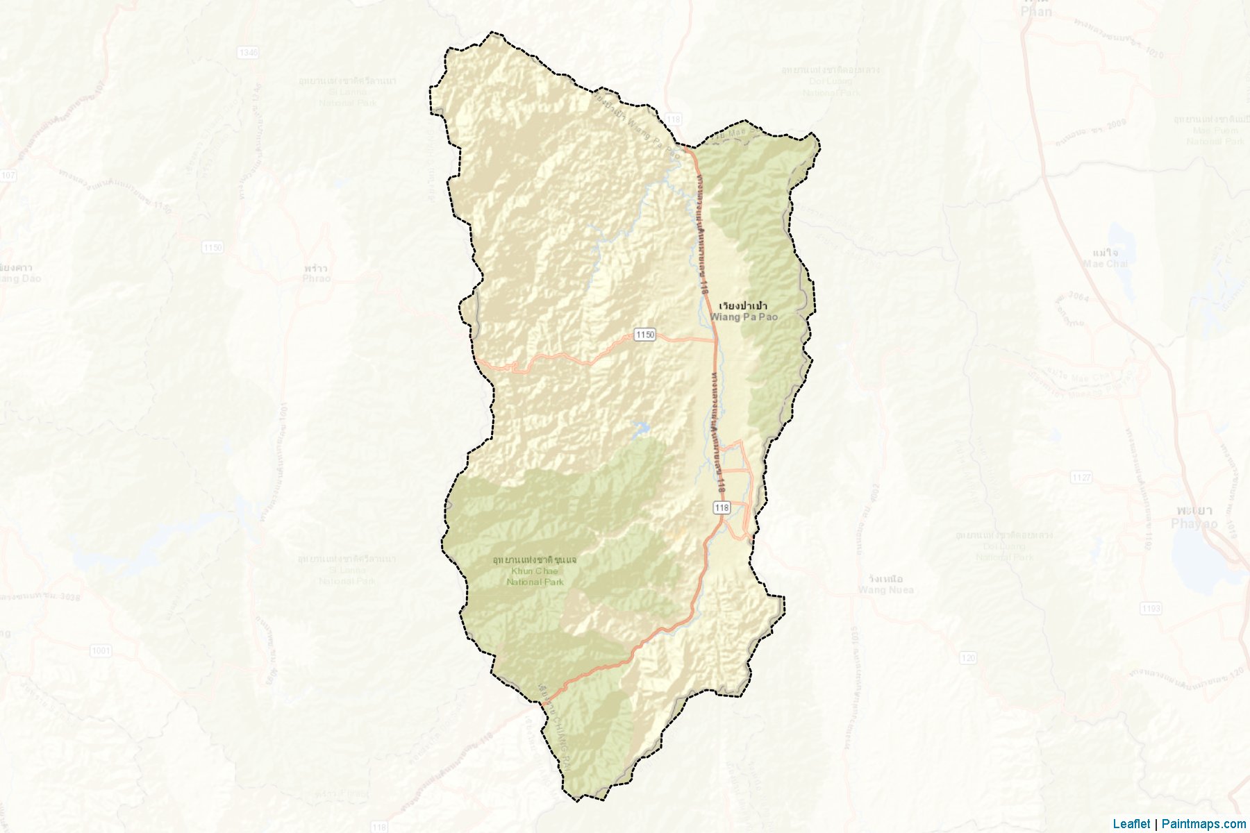 Muestras de recorte de mapas Wiang Pa Pao (Chiang Rai)-2