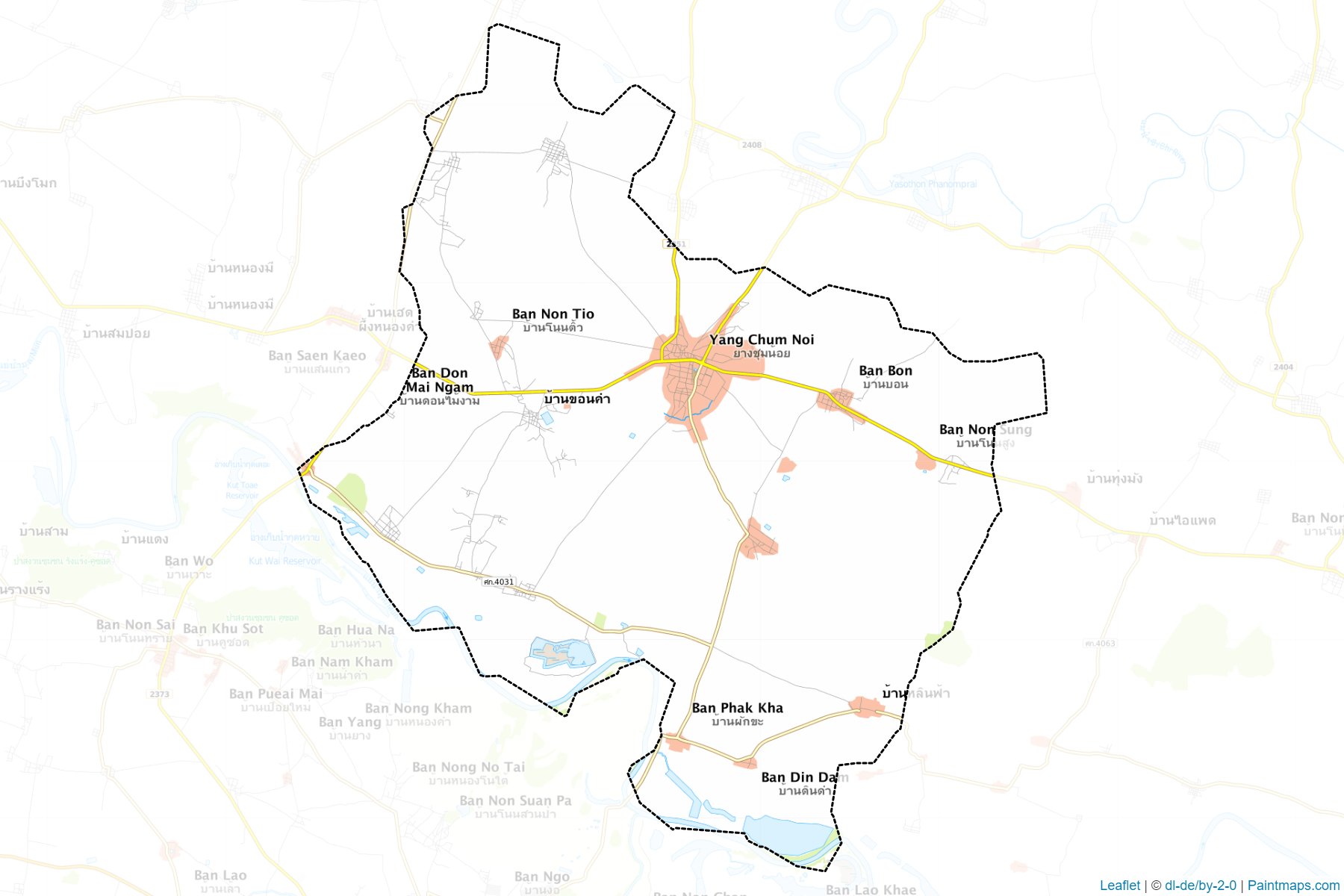 Muestras de recorte de mapas Yang Chum Noi (Sisaket)-1