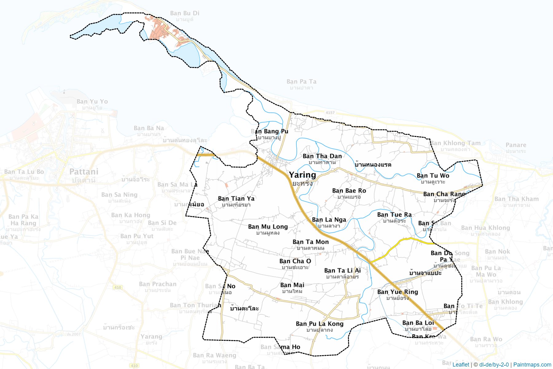 Muestras de recorte de mapas Yaring (Pattani)-1