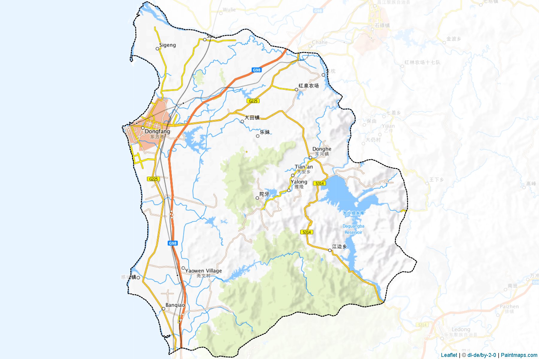 Muestras de recorte de mapas Dongfang (Hainan)-1