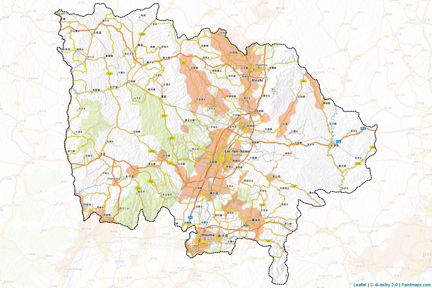 Linfen (Shanxi) Map Cropping Samples-1