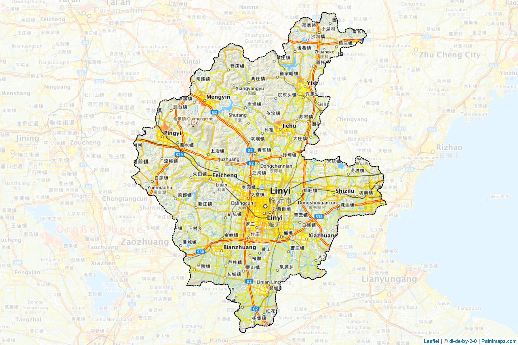 Linyi (Shandong) Map Cropping Samples-1