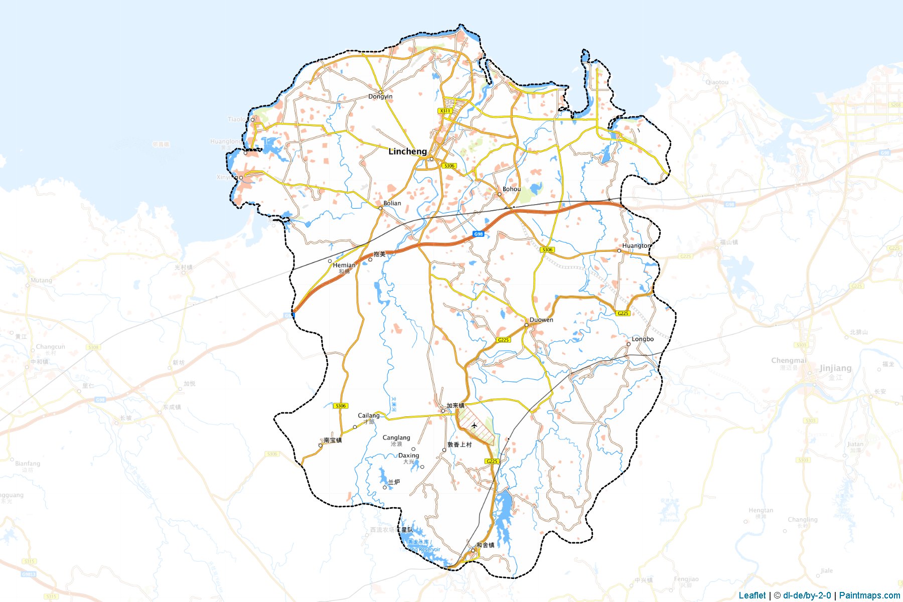 Muestras de recorte de mapas Lingao (Hainan)-1