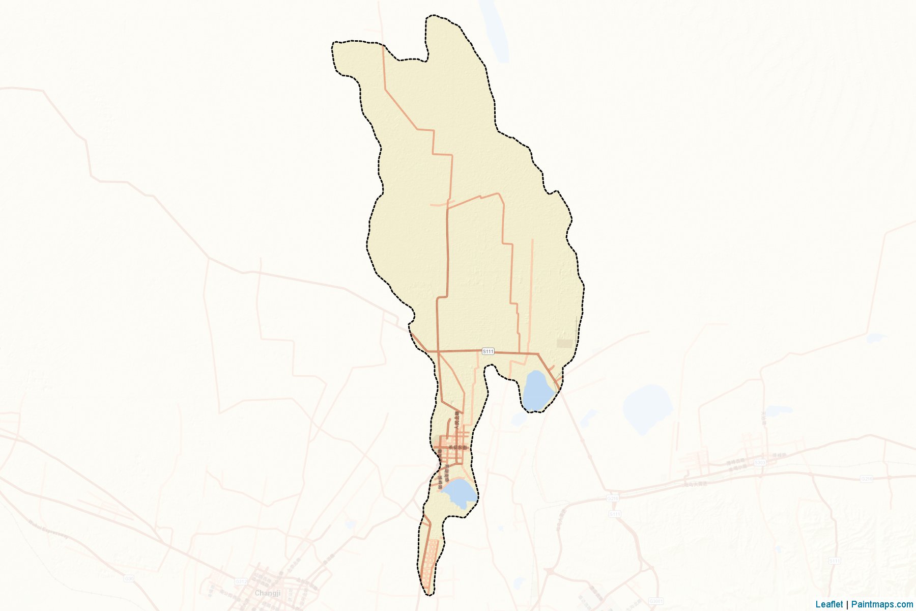 Muestras de recorte de mapas Zizhiqu Zhixiaxian Jixingzheng Quhua (Xinjiang Uyghur)-2