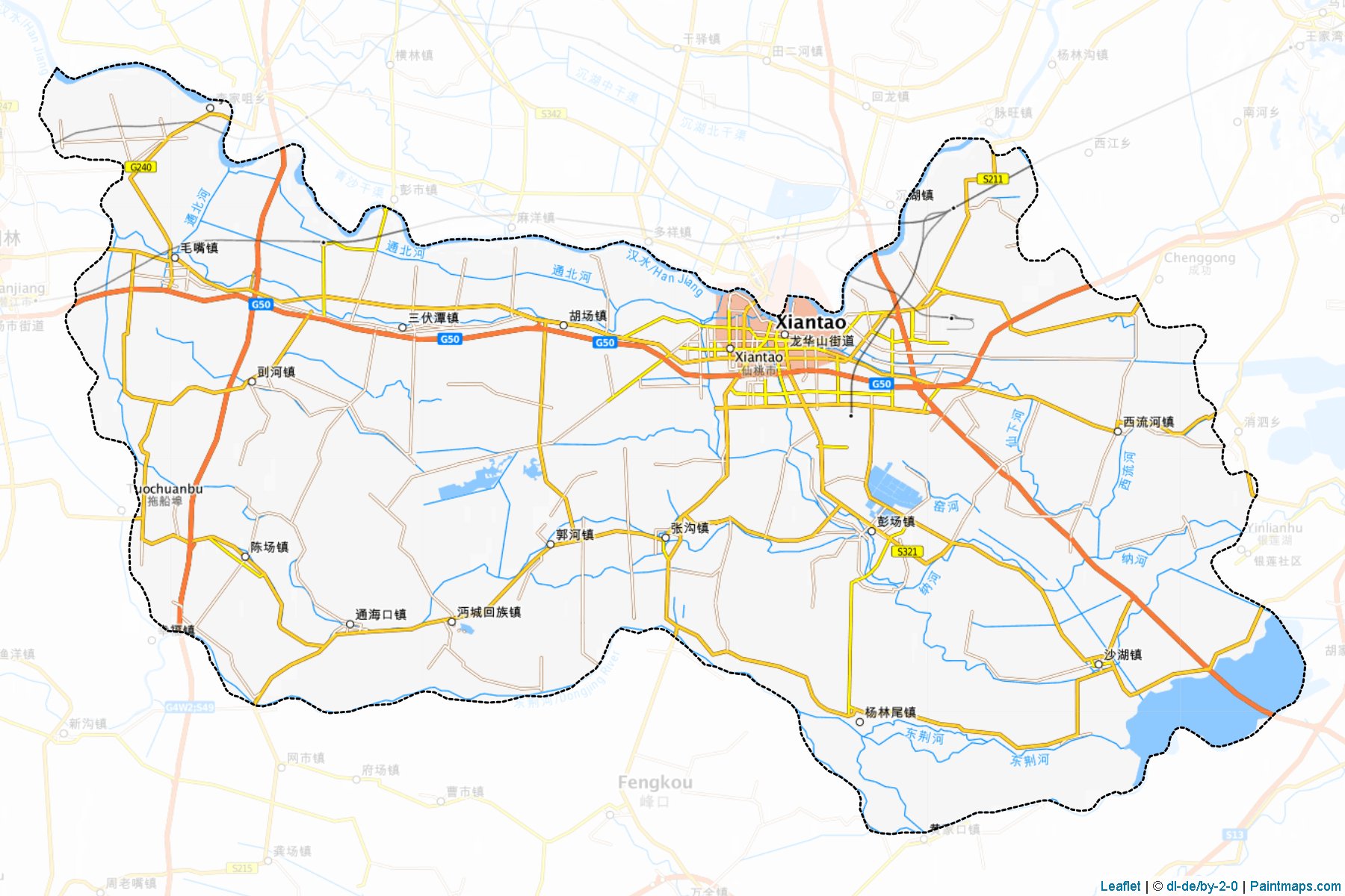 Xiantao (Hubei) Map Cropping Samples-1