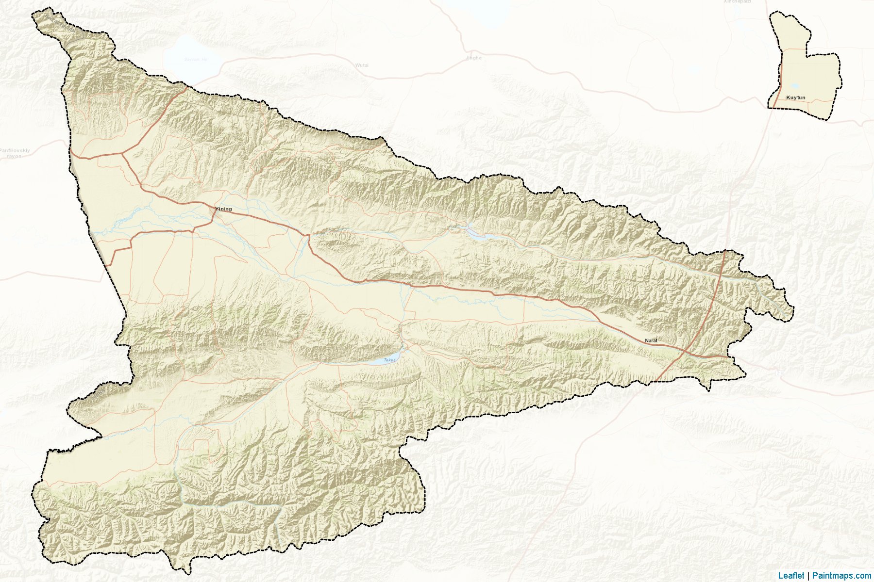 Yili (Xinjiang Uyghur) Map Cropping Samples-2