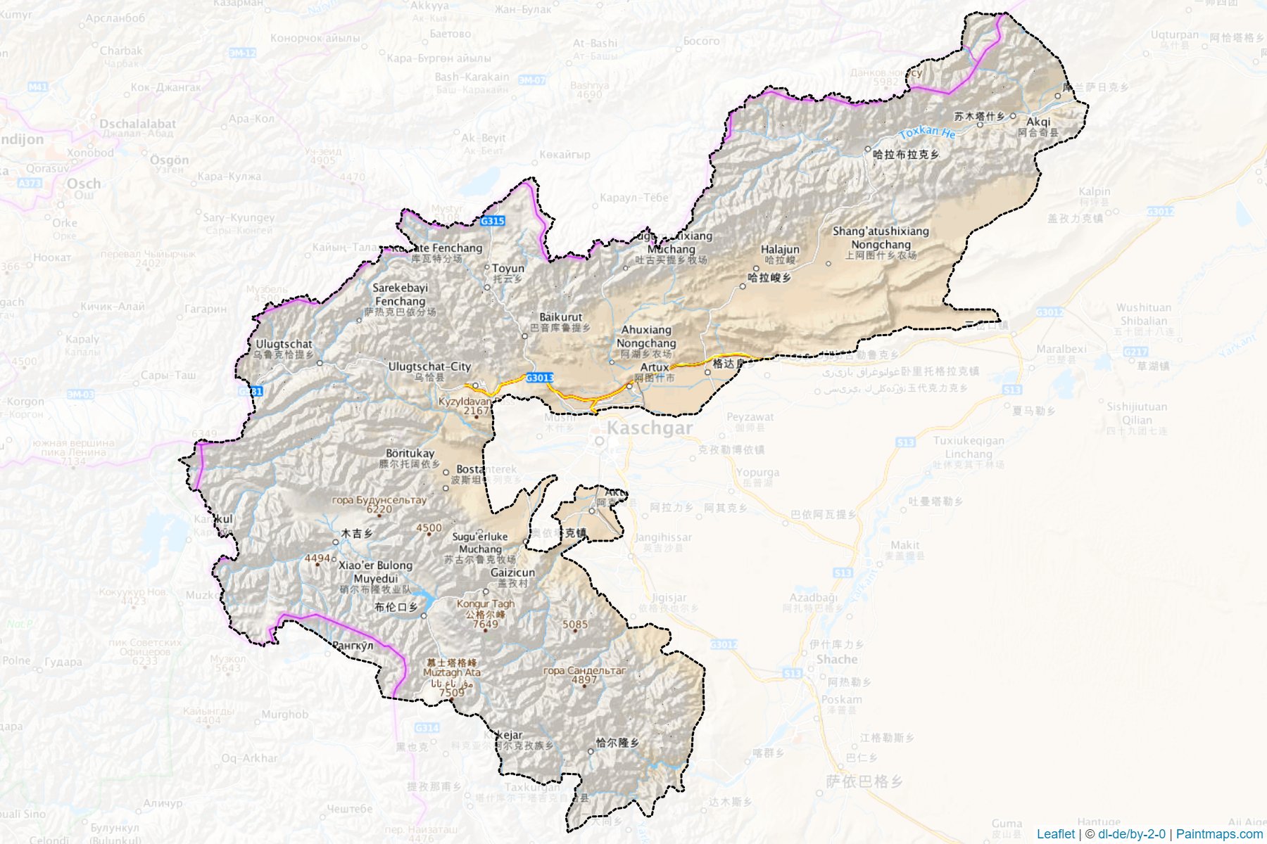 Kezilesu Keerkezi (Xinjiang Uyghur) Map Cropping Samples-1