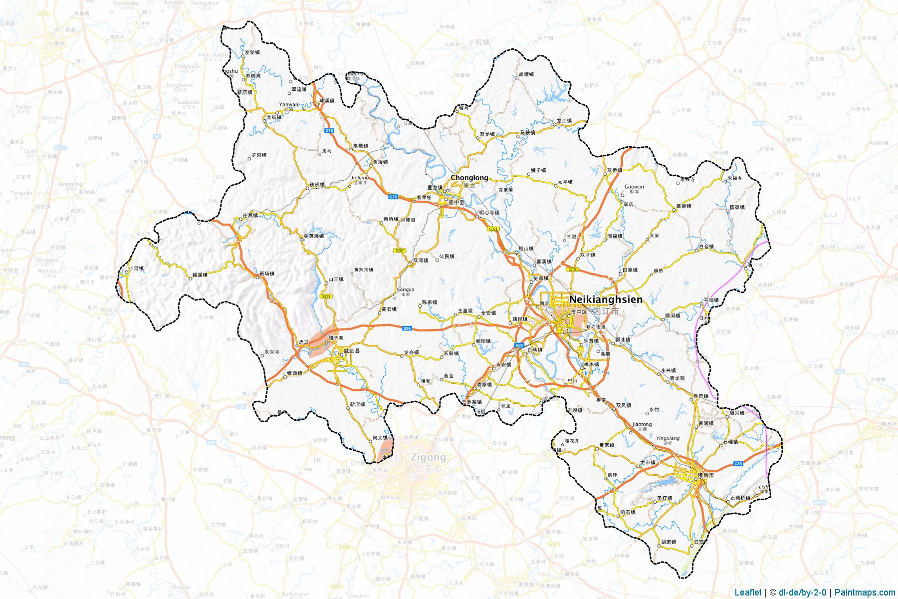 Neijiang (Sichuan) Map Cropping Samples-1