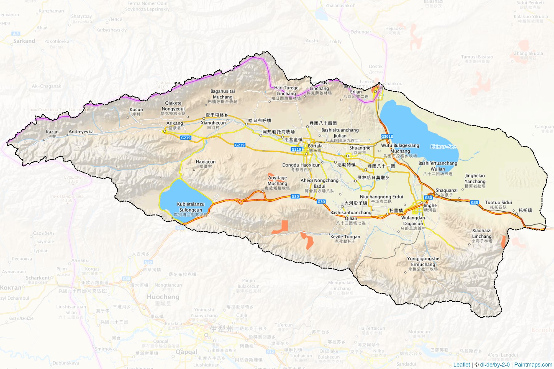 Bo'ertala (Sincan Uygur Özerk Bölgesi) Haritası Örnekleri-1