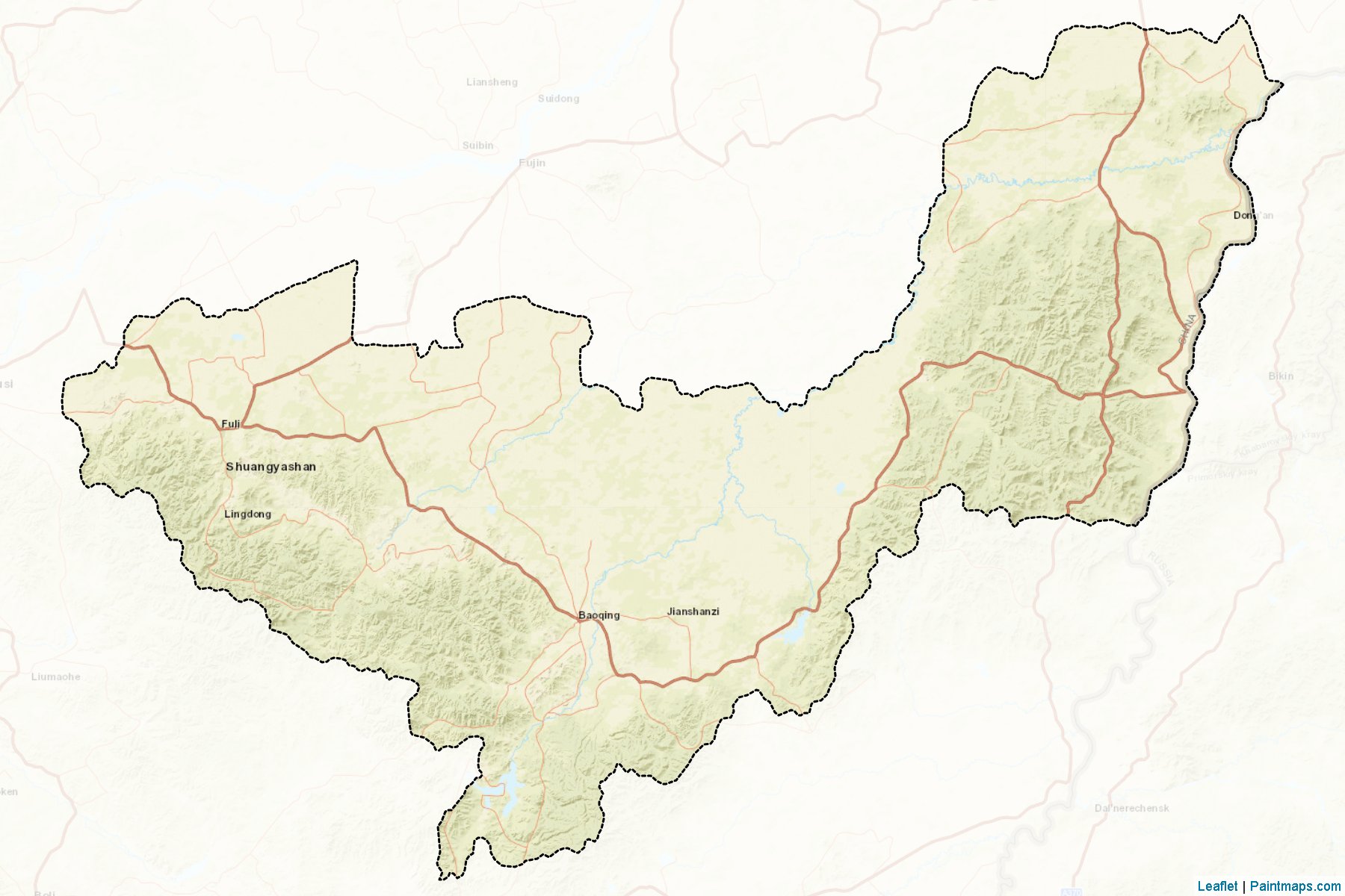 Muestras de recorte de mapas Shuangyashan (Heilongjiang)-2