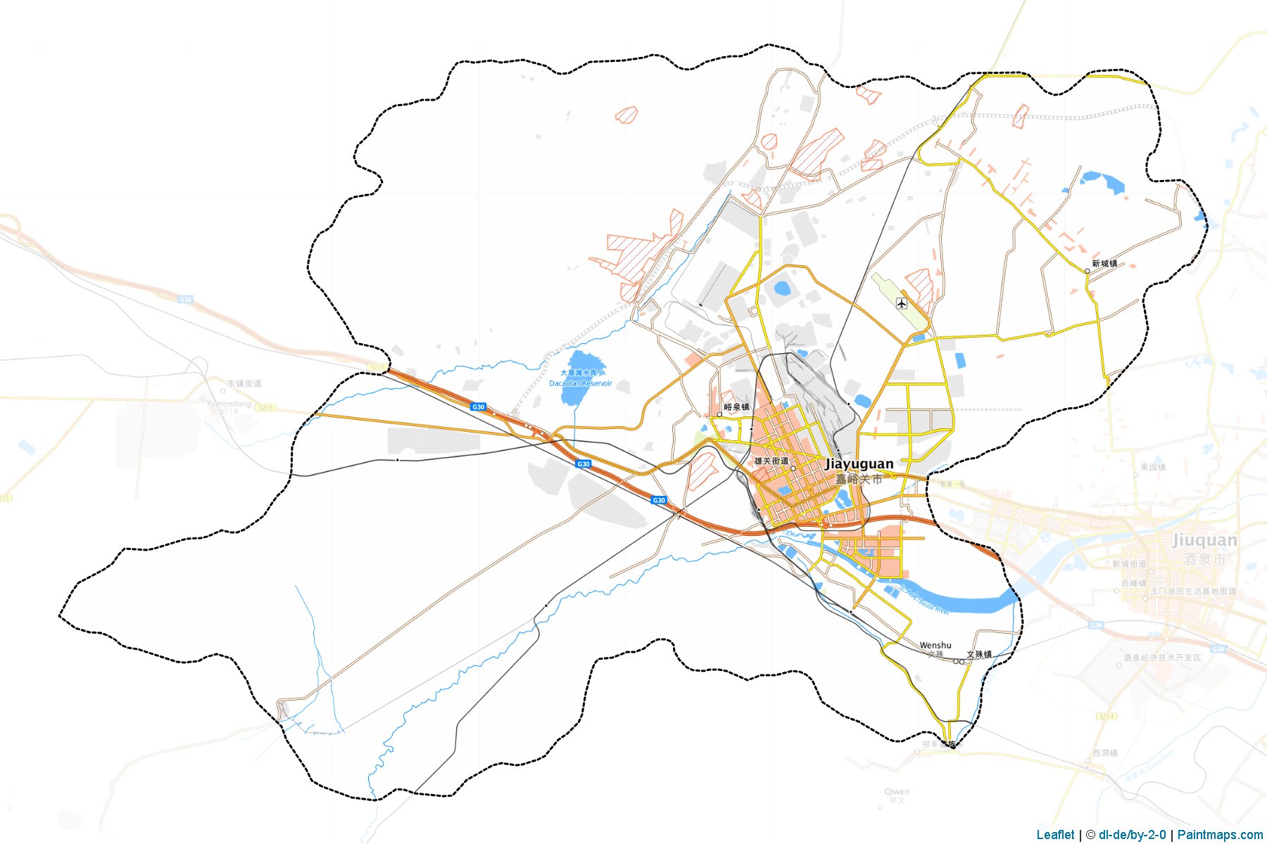 Muestras de recorte de mapas Jiayuguan (Gansu)-1