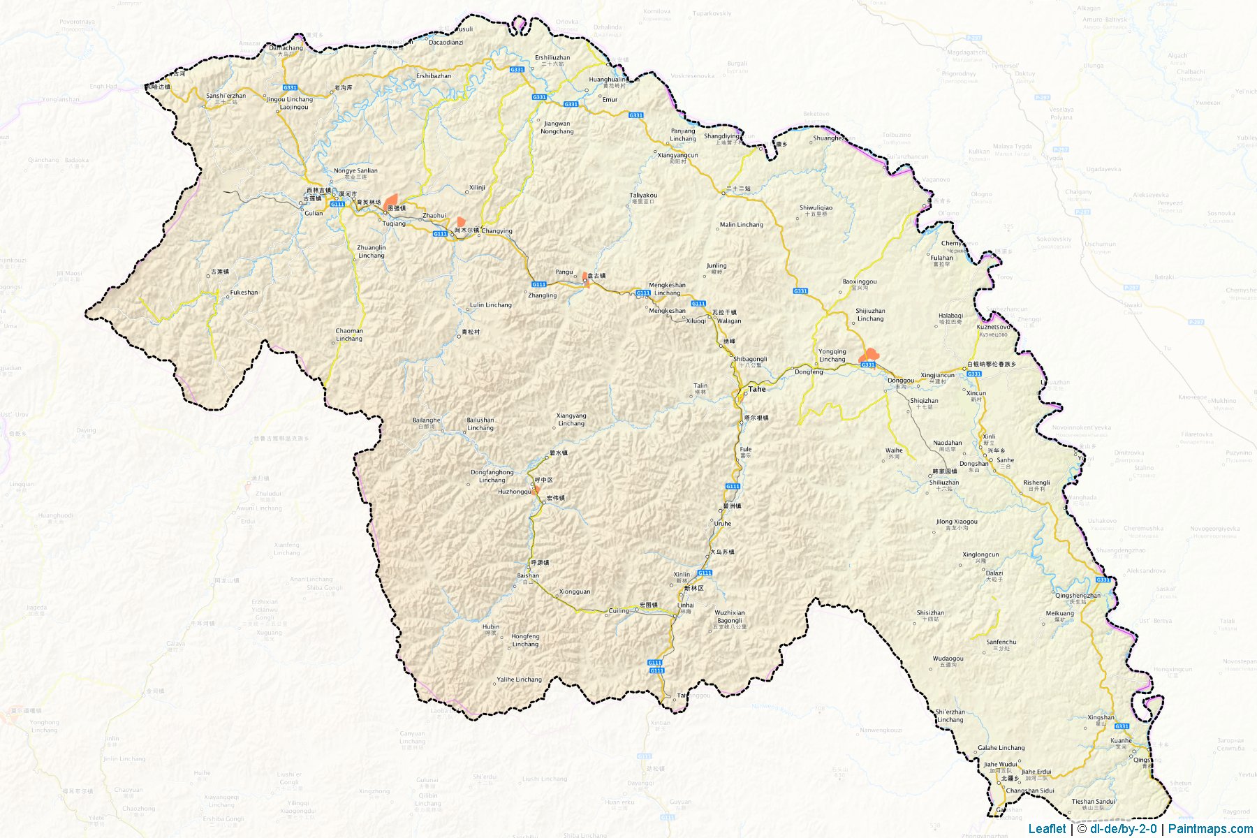 Muestras de recorte de mapas Daxing'anling (Heilongjiang)-1