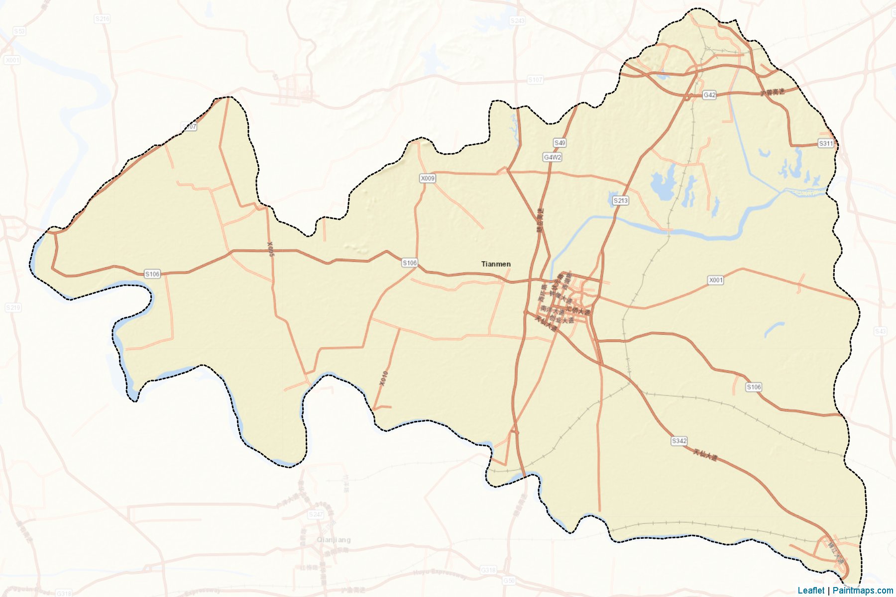 Muestras de recorte de mapas Tianme (Hubei)-2