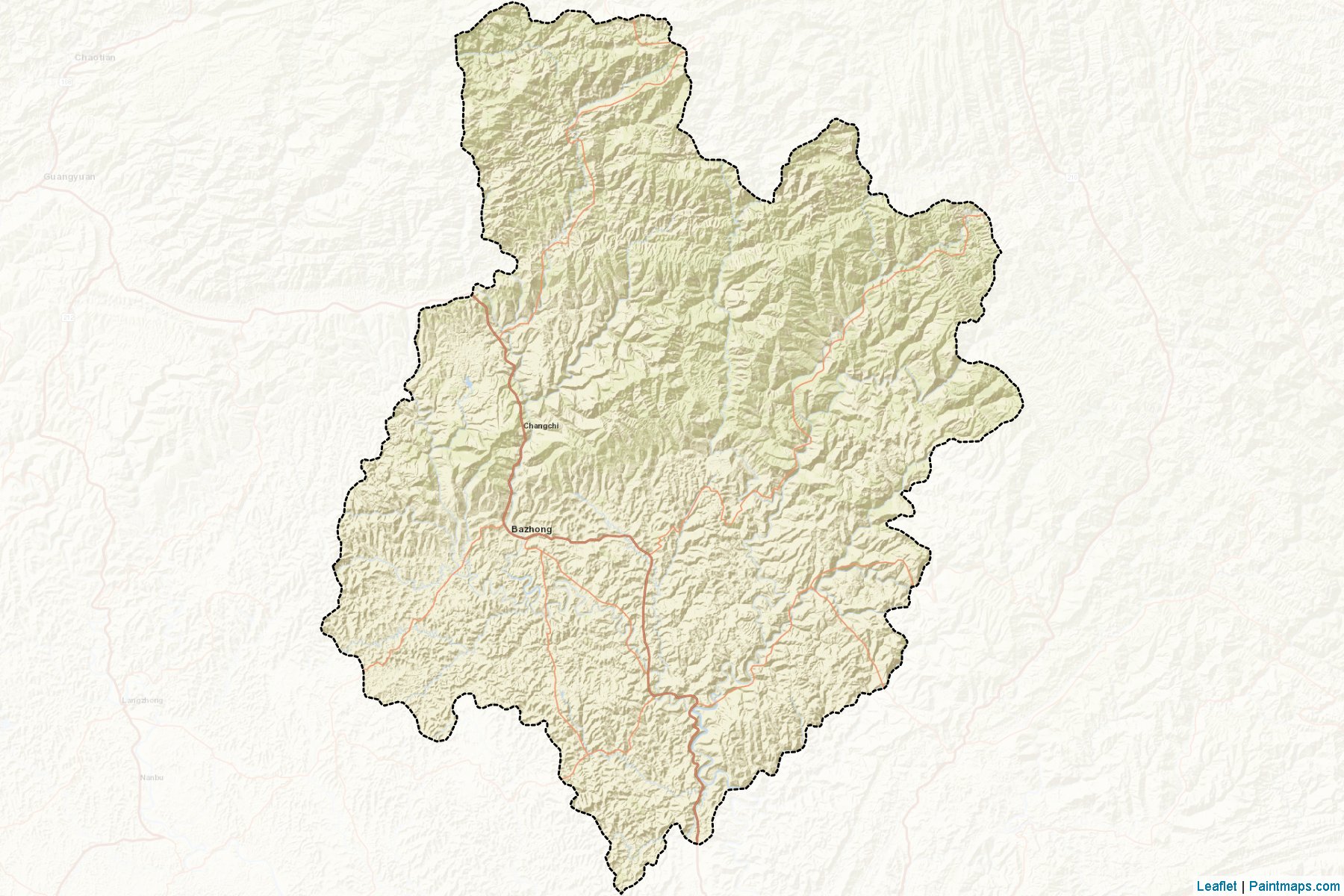 Muestras de recorte de mapas Bazhong (Sichuan)-2