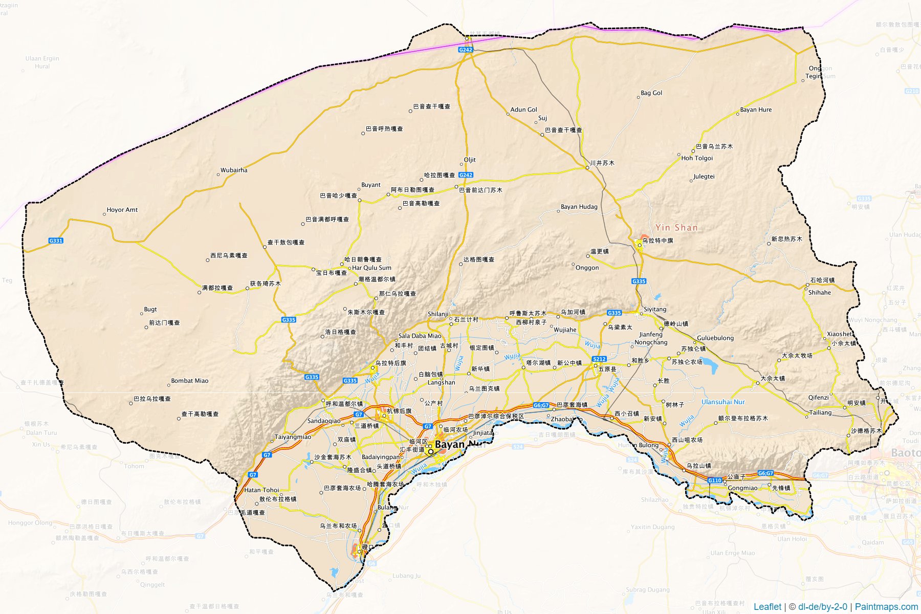 Muestras de recorte de mapas Bayannao'er (Inner Mongolia)-1