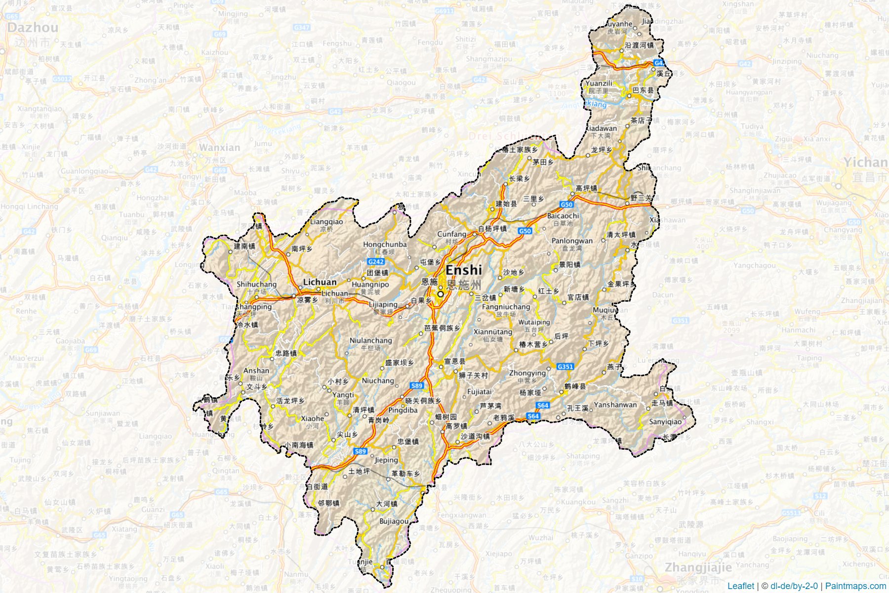 Enshi (Hubei) Map Cropping Samples-1