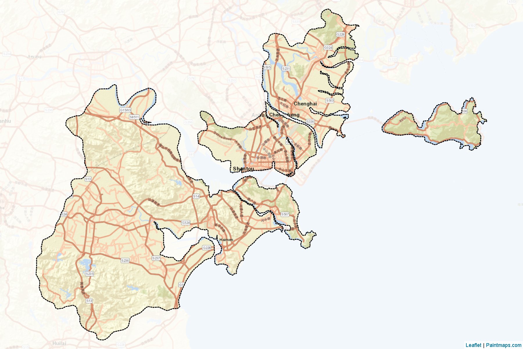 Shantou (Guangdong) Map Cropping Samples-2