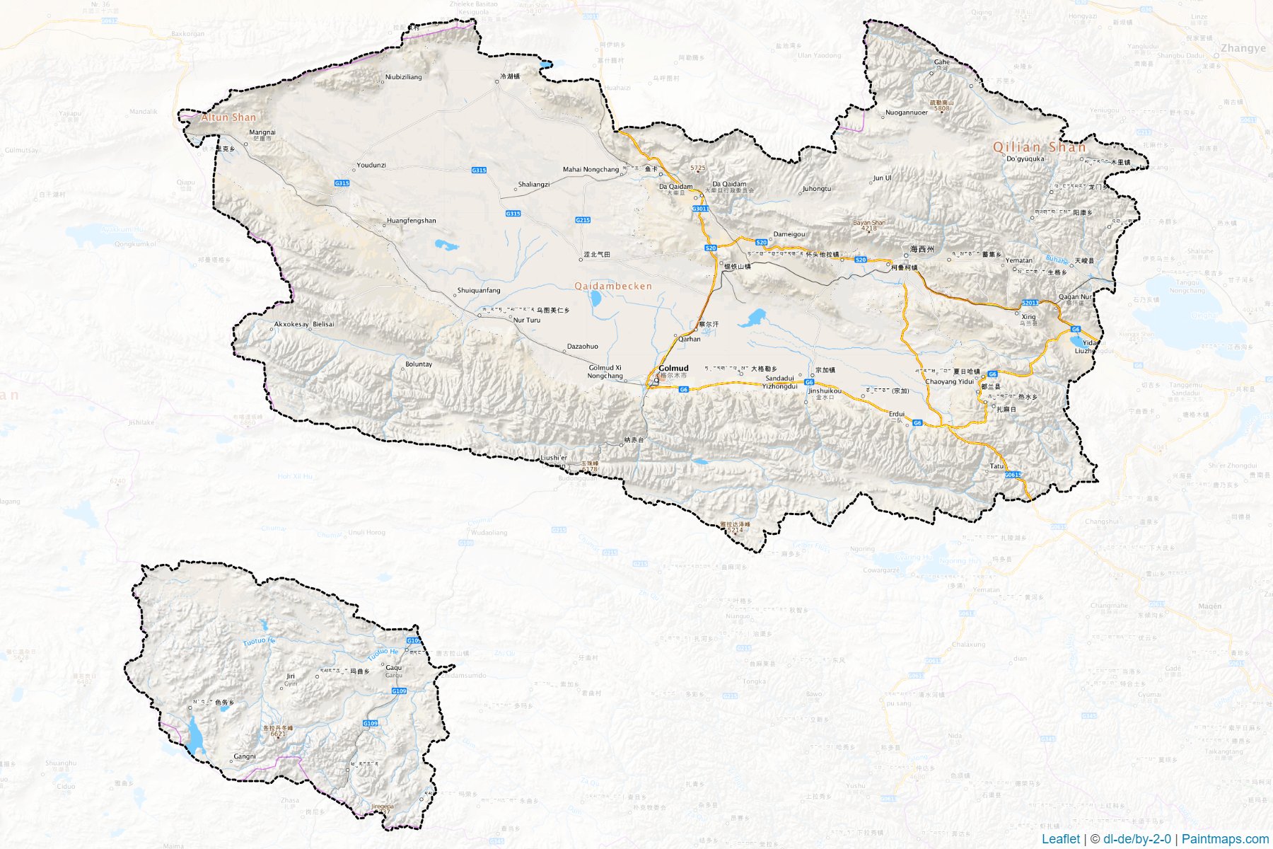 Haixi Mengguzu (Çinghay) Haritası Örnekleri-1