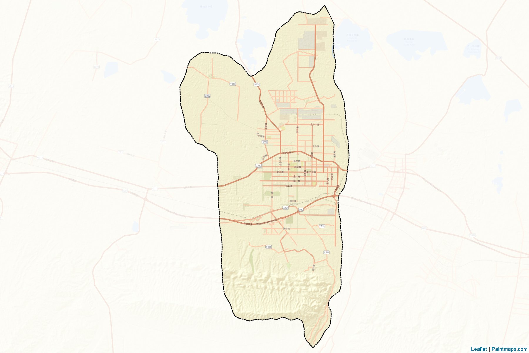 Muestras de recorte de mapas Zizhiqu Zhixiaxian Jixingzheng Quhua (Xinjiang Uyghur)-2