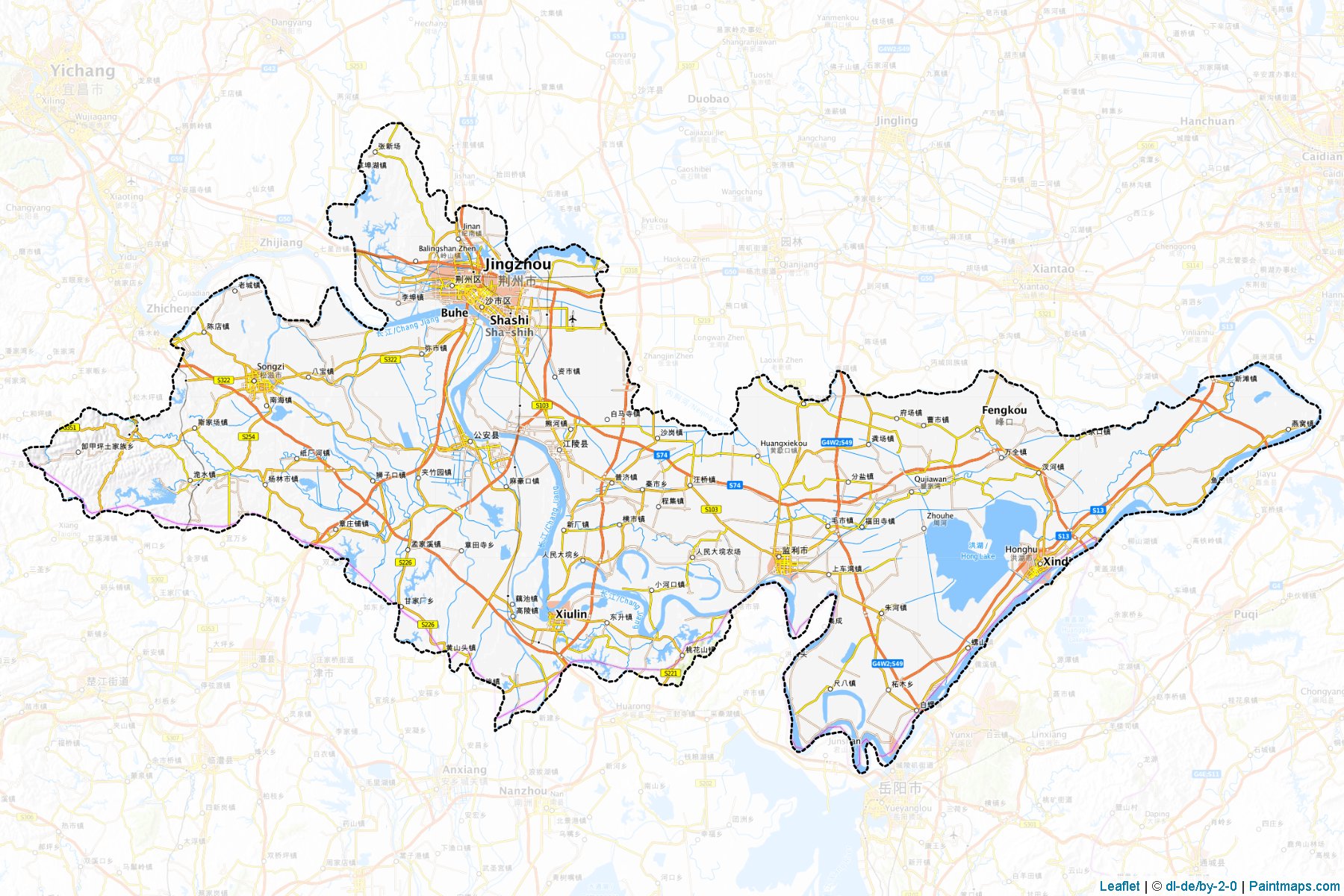 Muestras de recorte de mapas Jingzhou (Hubei)-1