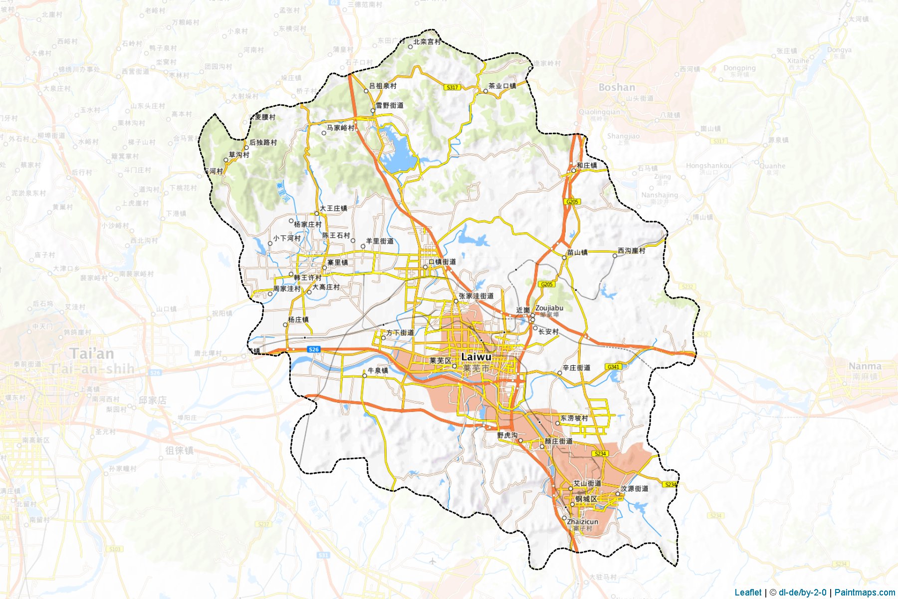 Laiwu (Shandong) Map Cropping Samples-1