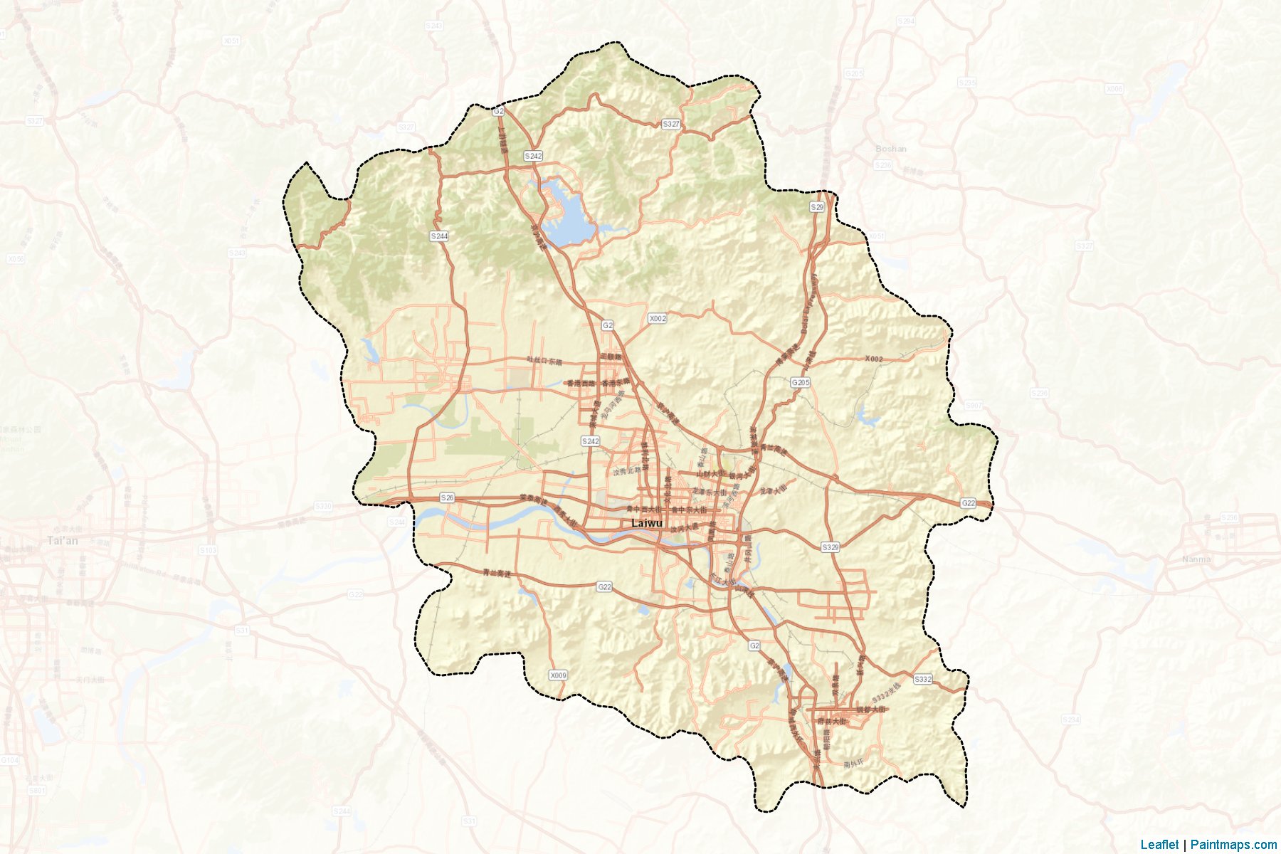 Laiwu (Shandong) Map Cropping Samples-2